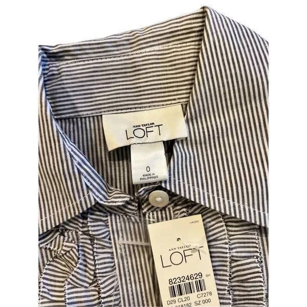 Loft Button Ups LOFT classic shirt size O Gray