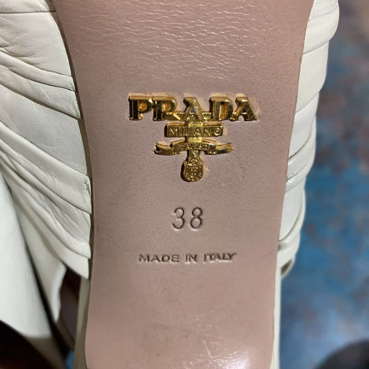Prada Heels Prada Leather Heels Size 38 Beige Luxury