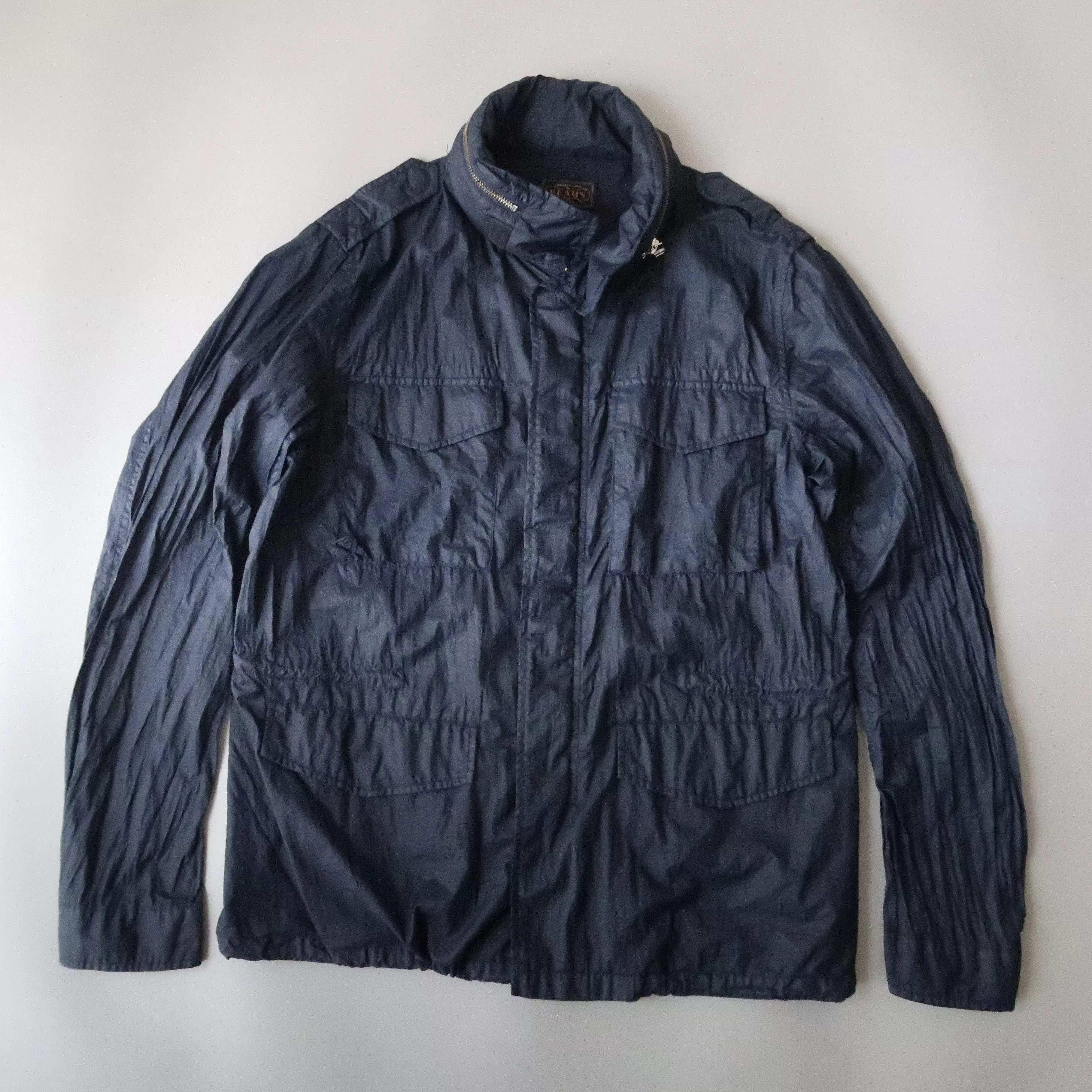 Beams Plus Light Jackets BEAMS PLUS garment dyed Ex-light nylon M-65 type jacket L Blue