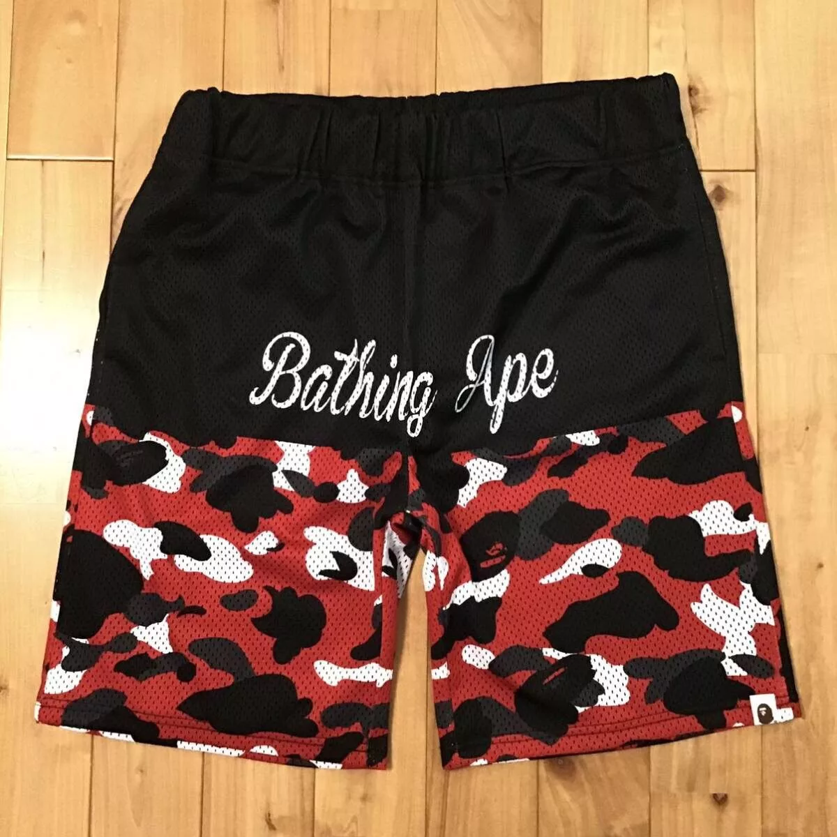 BAPE Shorts Black × Red camo a bathing ape ★size XL Multi