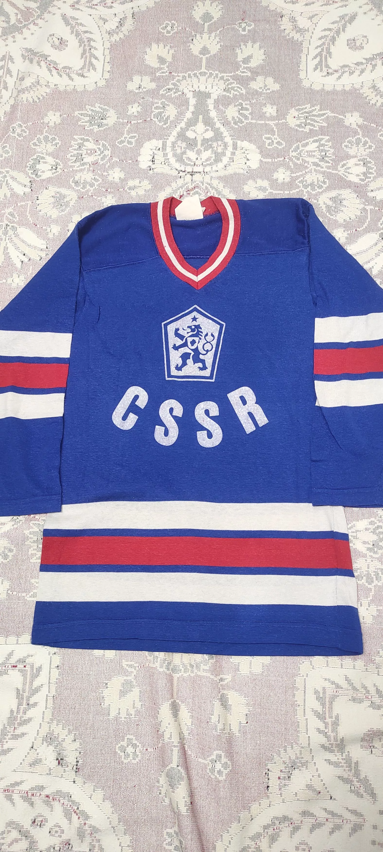Vintage Long Sleeve T Shirts Vintage Czechoslovakia CSSR Ice Hockey Vitage Rare Retro Blue
