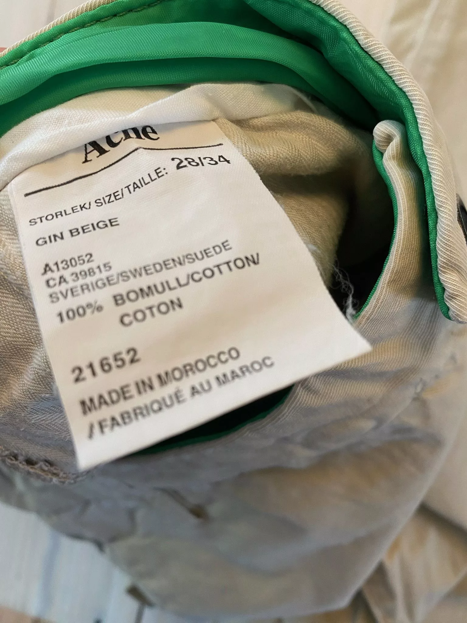 Acne Studios Casual Pants Acne Studios Chinos Beige