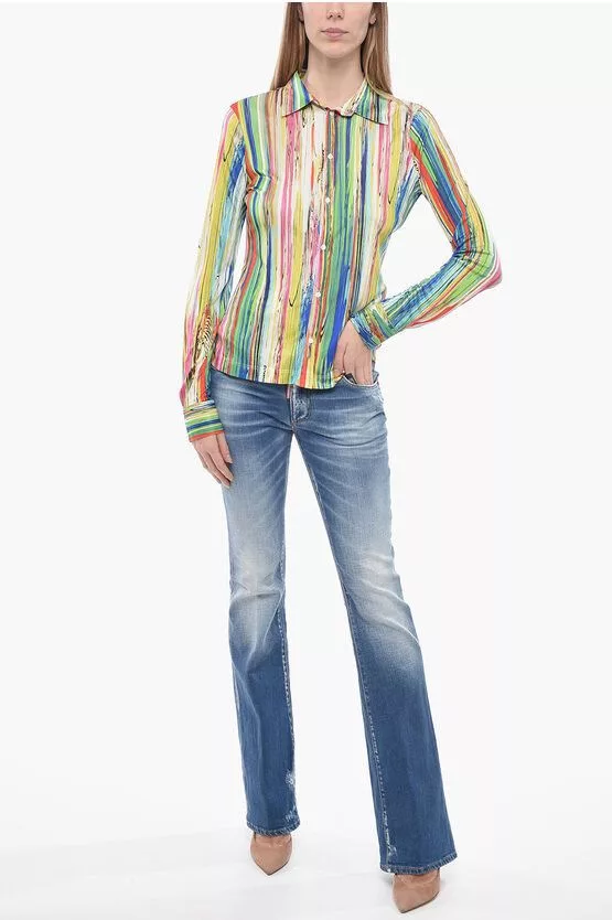 Dsquared2 Button Ups Dsquared2 og1mm0624 Standard Jersey Shirt in Multicolor