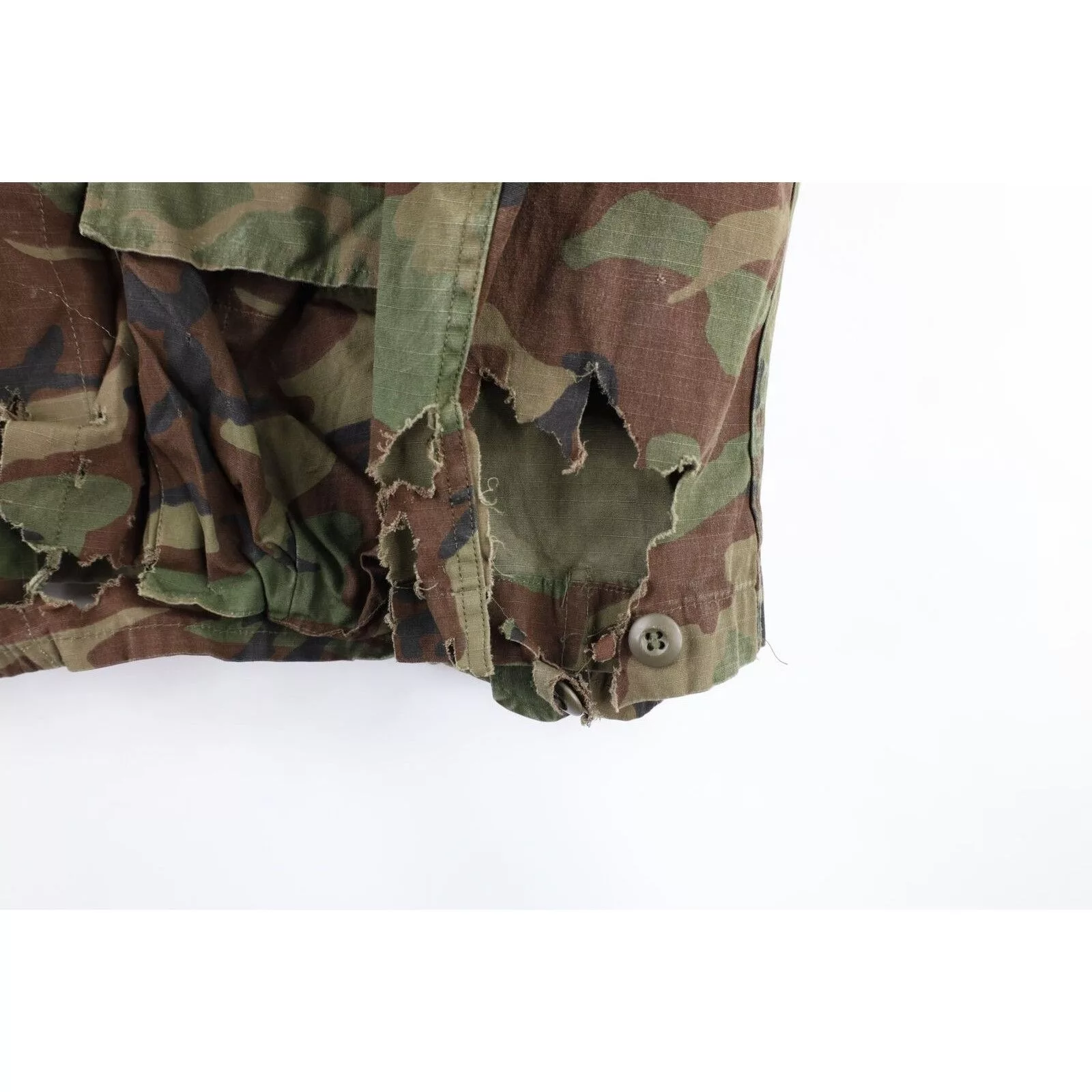 Vintage Light Jackets Vintage 70s Thrashed Ripstop Poplin Camouflage Jacket Multi