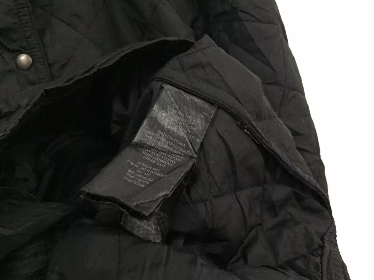 Coach Bombers Coach Puffer luxury solid black dope hype down jacket