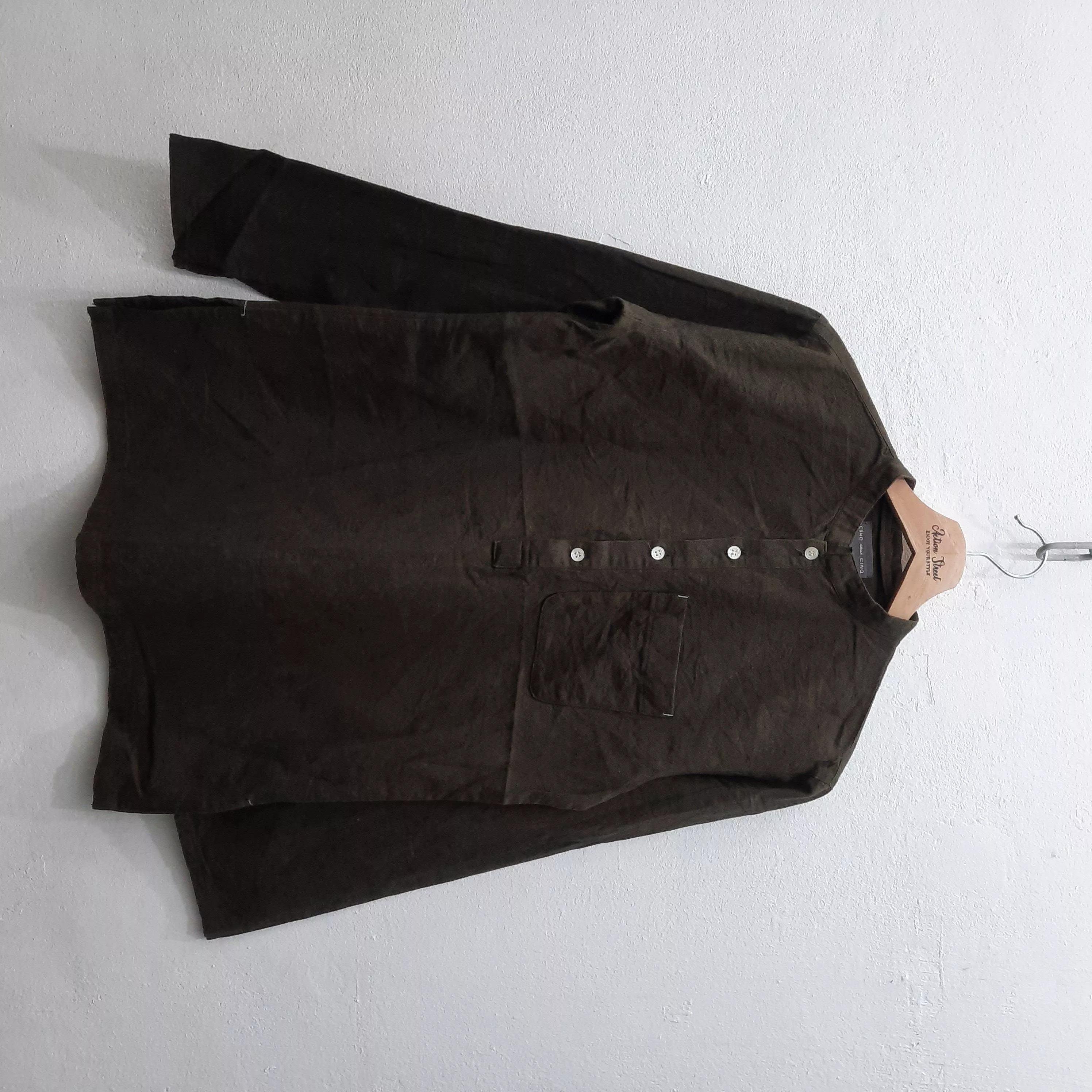 Designer Shirts Button Ups Designer × Japanese Brand 🔥Cinq deux cinq pullover manderin collar shirt Multi Streetwear