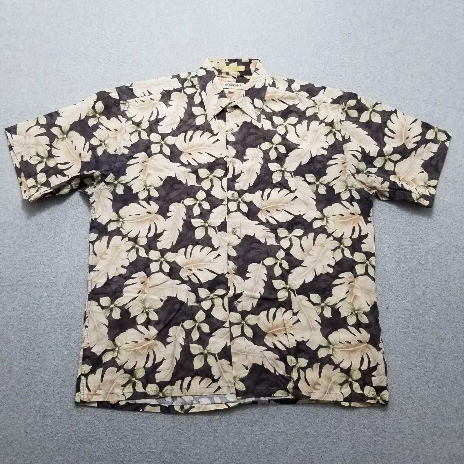 Campia Moda Shirts Button Ups Campia Moda Shirt Floral Hawaiian Button Up Short Sleeve Brown