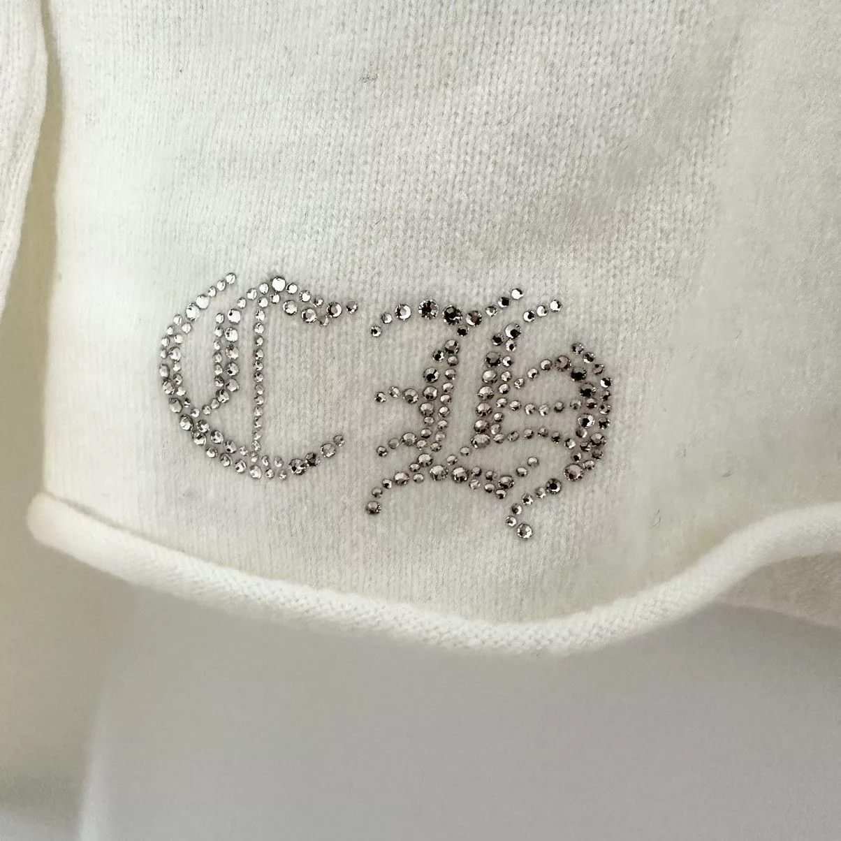 Chrome Hearts Sweaters Chrome Hearts Crystal Cashmere Sweater White