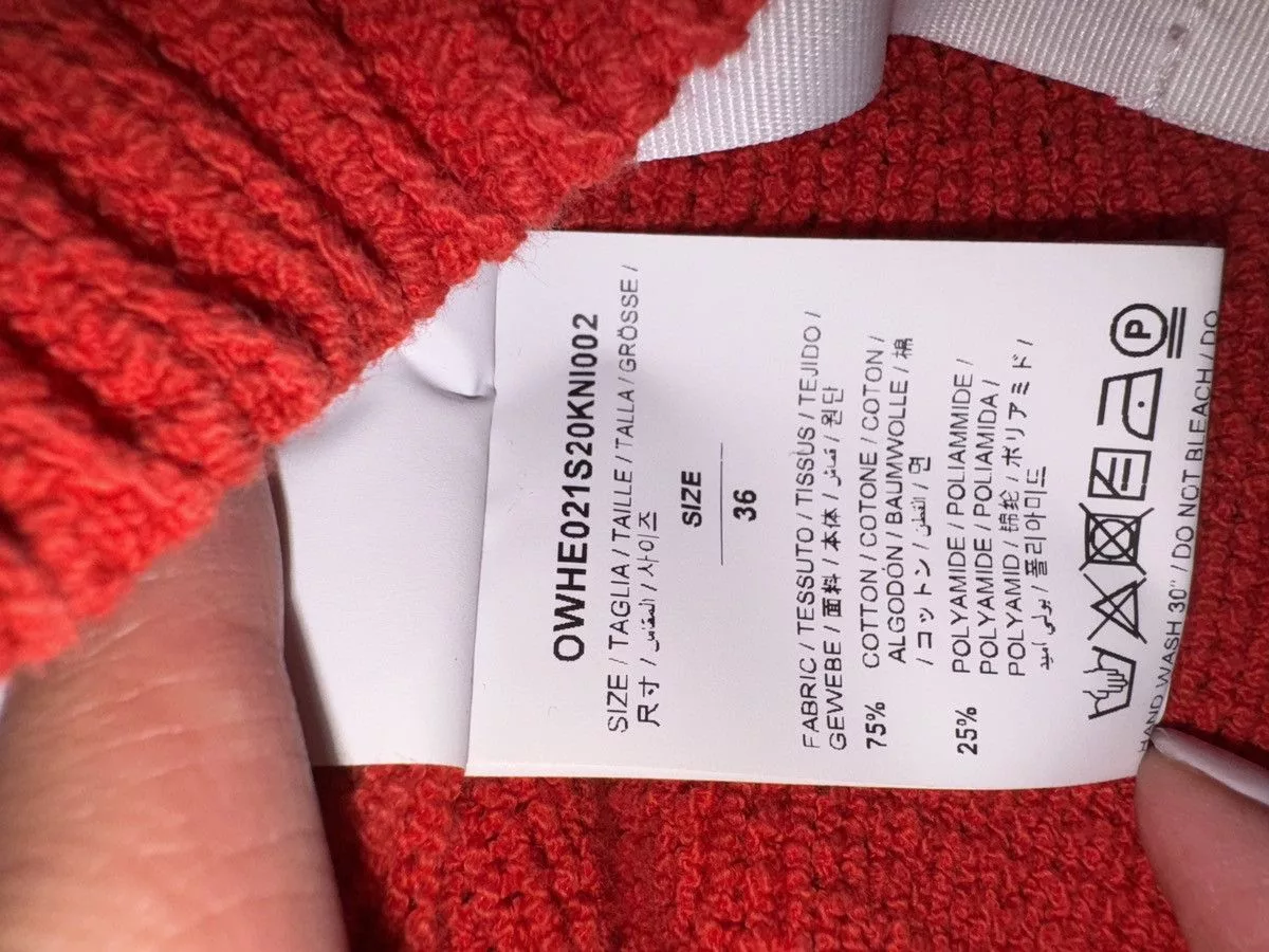 Off-White Sweaters Off-White × Virgil Abloh Off-White x Virgil Abloh Hands Off Knit Sweater Red