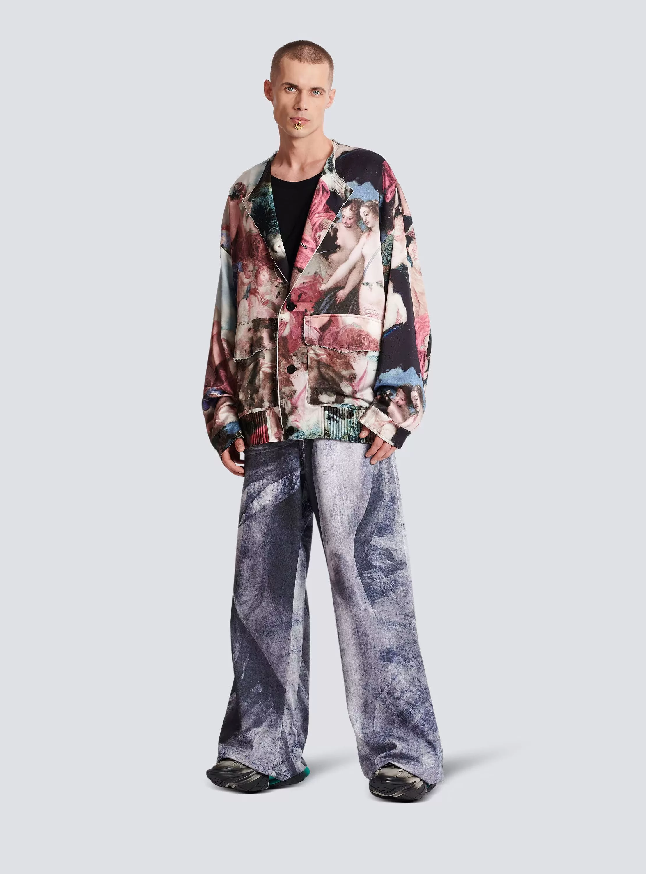 Balmain Light Jackets Balmain o1w1db10624 Jacket in Printed Multi