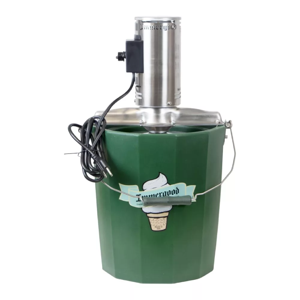 Immergood 6 qt. PREMIUM Electric Ice Cream Maker - Stainless Steel - Leakproof Tub