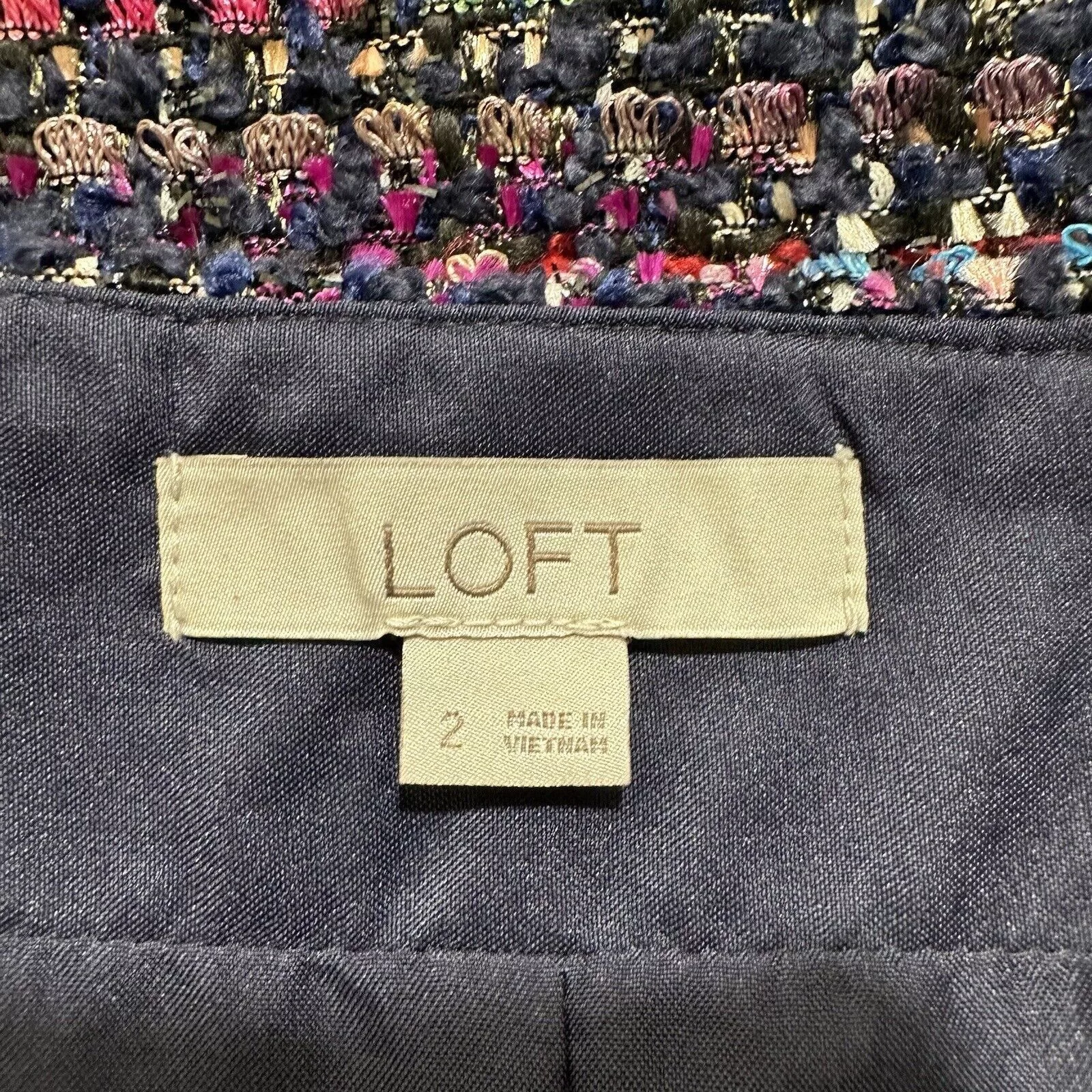 Loft Mini Skirts LOFT 2 Shimmer Textured Shift Skirt Colorful Mini Skirt Multi