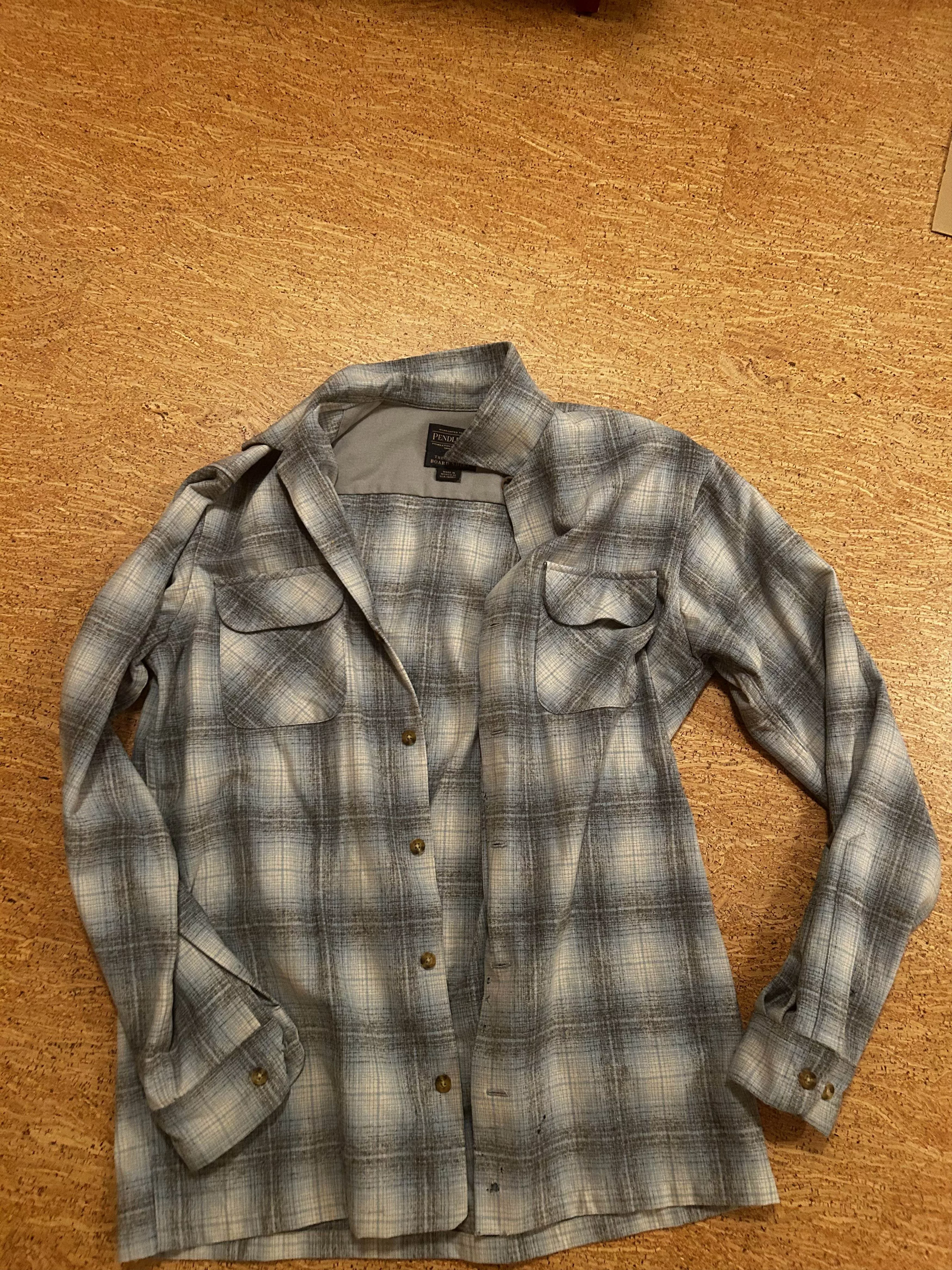 Pendleton Shirts Button Ups Grey and Blue Board Shirt Pendleton