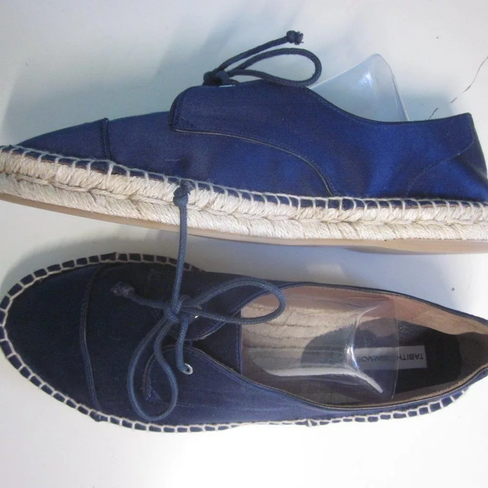 Tabitha Simmons Flats Tabitha Simmons Blue Satin Espadrilles 38 7.5