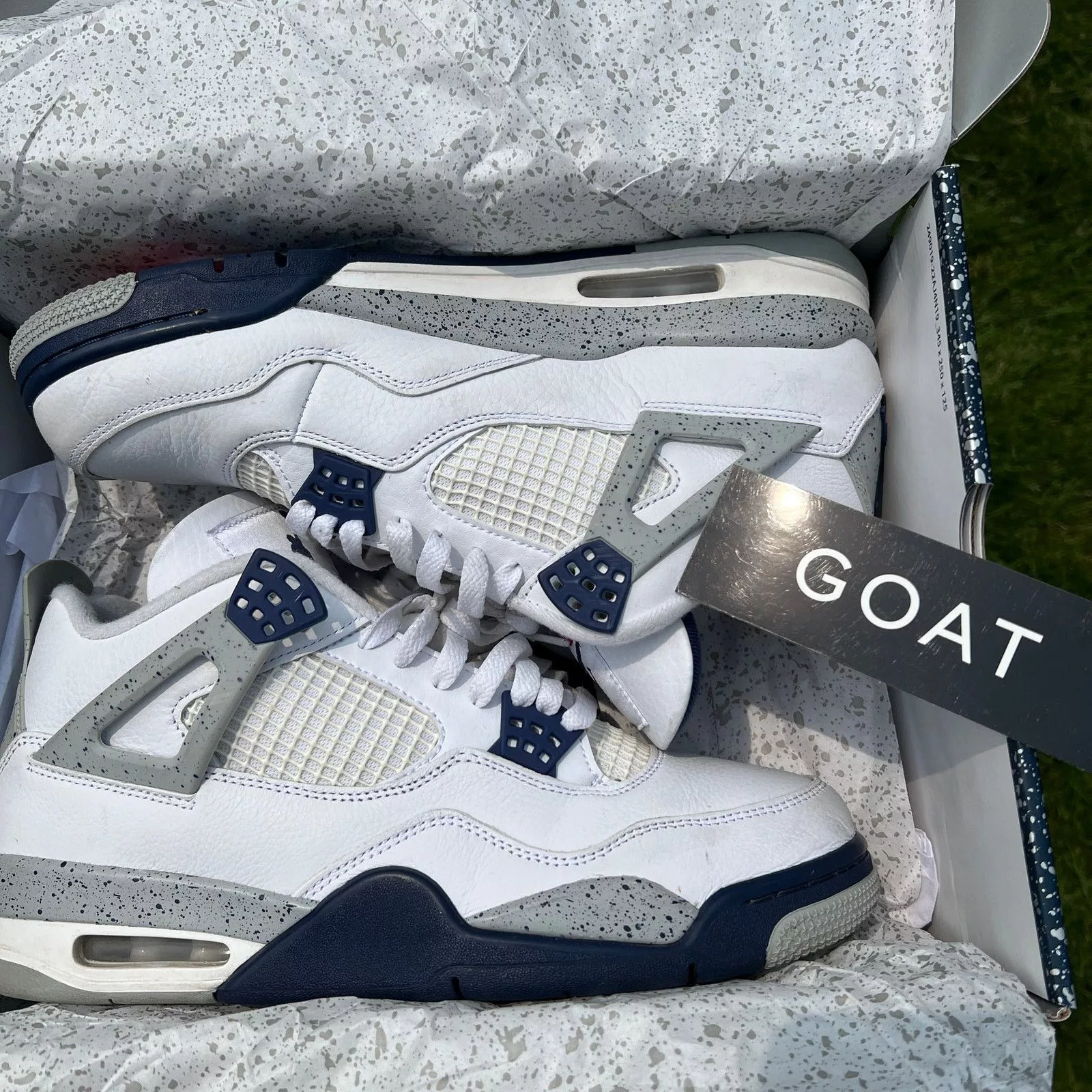 Jordan Brand Low Top Sneakers Jordan Brand × Nike Nike Air Jordan 4 Retro Midnight Navy Men's Shoes - Size 11 White