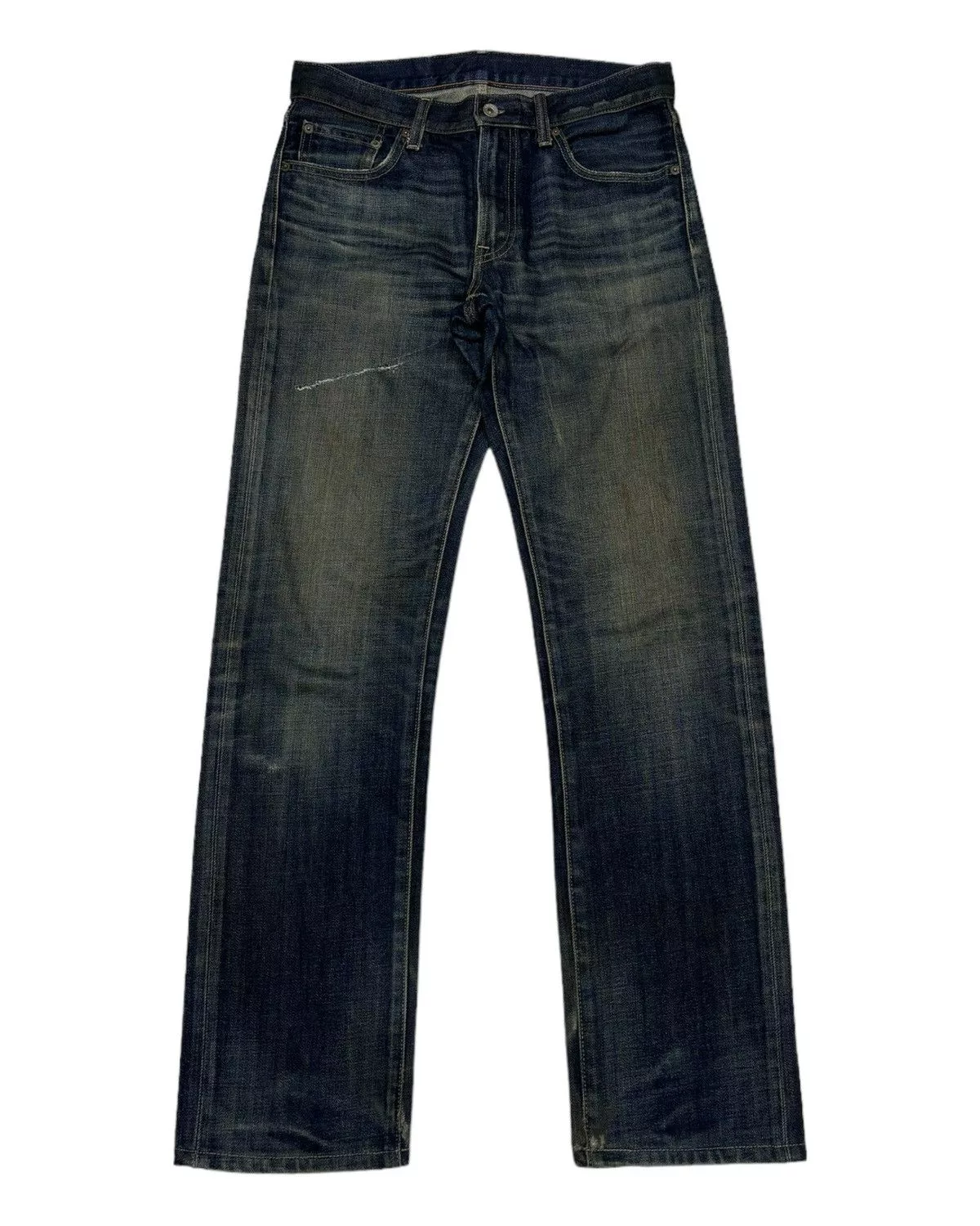 Uniqlo Denim VINTAGE UNIQLO MUD WASH DISTRESSED DENIM JEANS Blue Streetwear