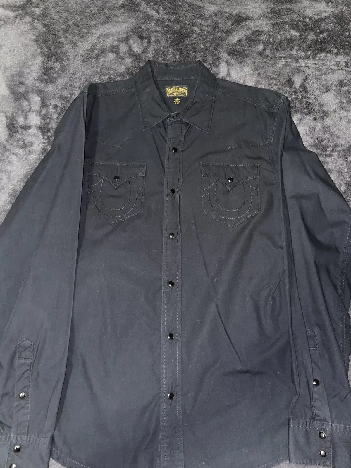True Religion Shirts Button Ups Mens true religion button down Black