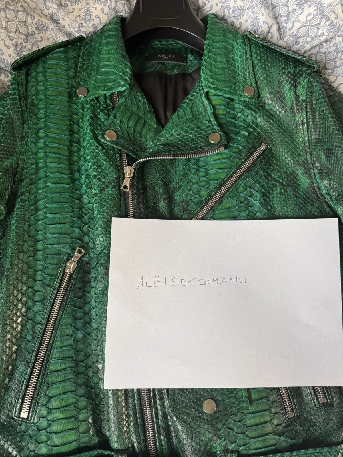 Amiri Leather Jackets Amiri Python jacket Green