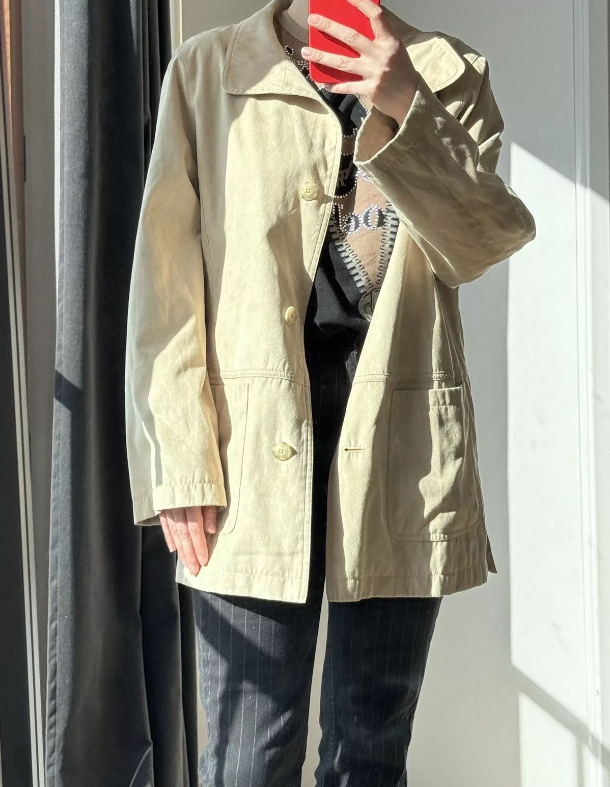 Vintage Jackets Vintage Suede beige coat for layering