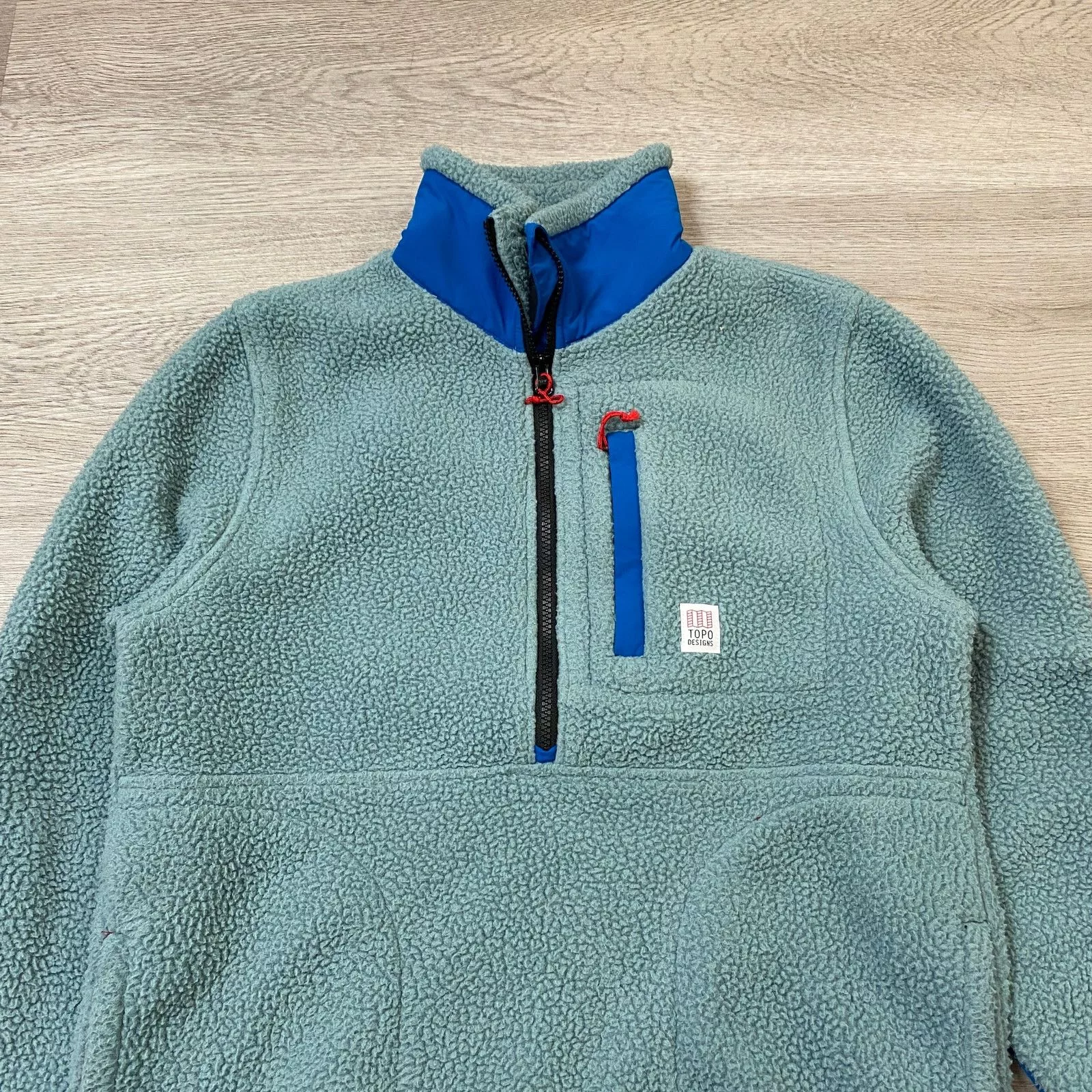 Topo Designs Light Jackets Topo Designs Mountain Fleece Pullover Jacket Mens S Gorpcore Blue
