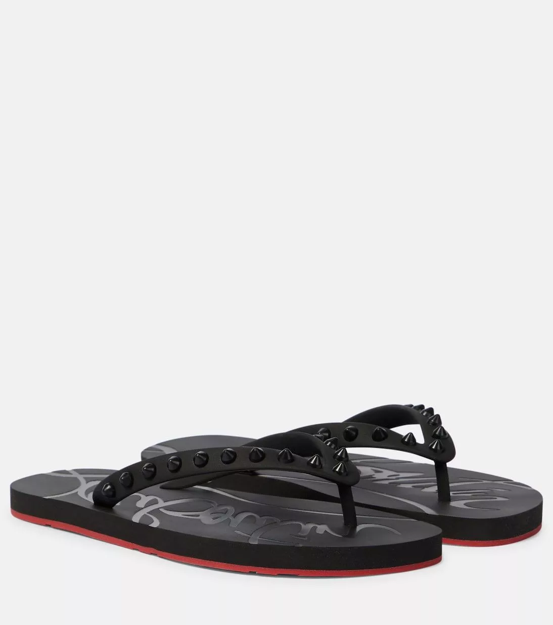 Christian Louboutin Sandals Christian Louboutin Super Loubi studded rubber flip flops in black