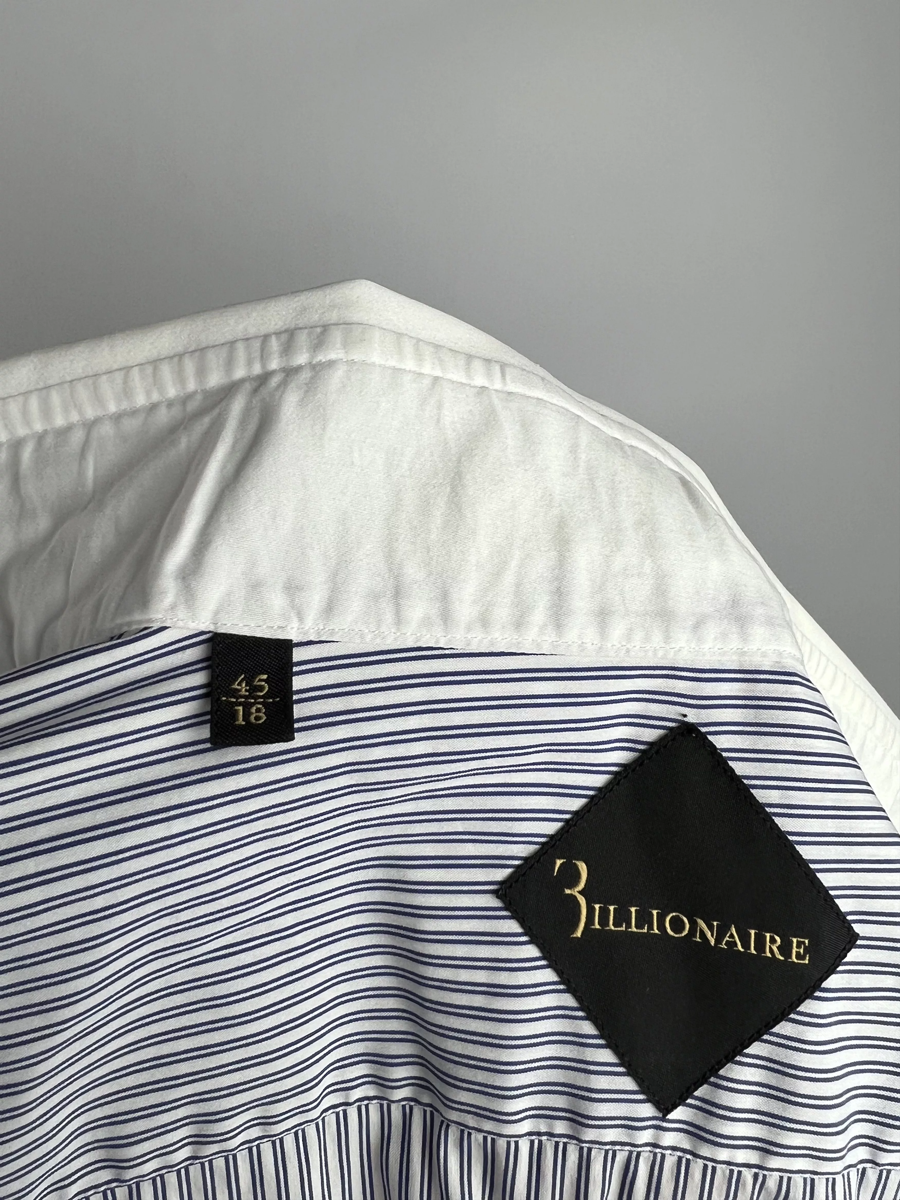 Billionaire Couture Shirts Button Ups Billionaire Couture Striped Cristal Button Up Shirt 18/45 White Vintage