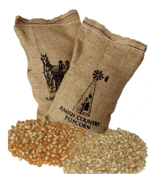 --2 Lb. Big & Yellow Popcorn In Burlap Bag