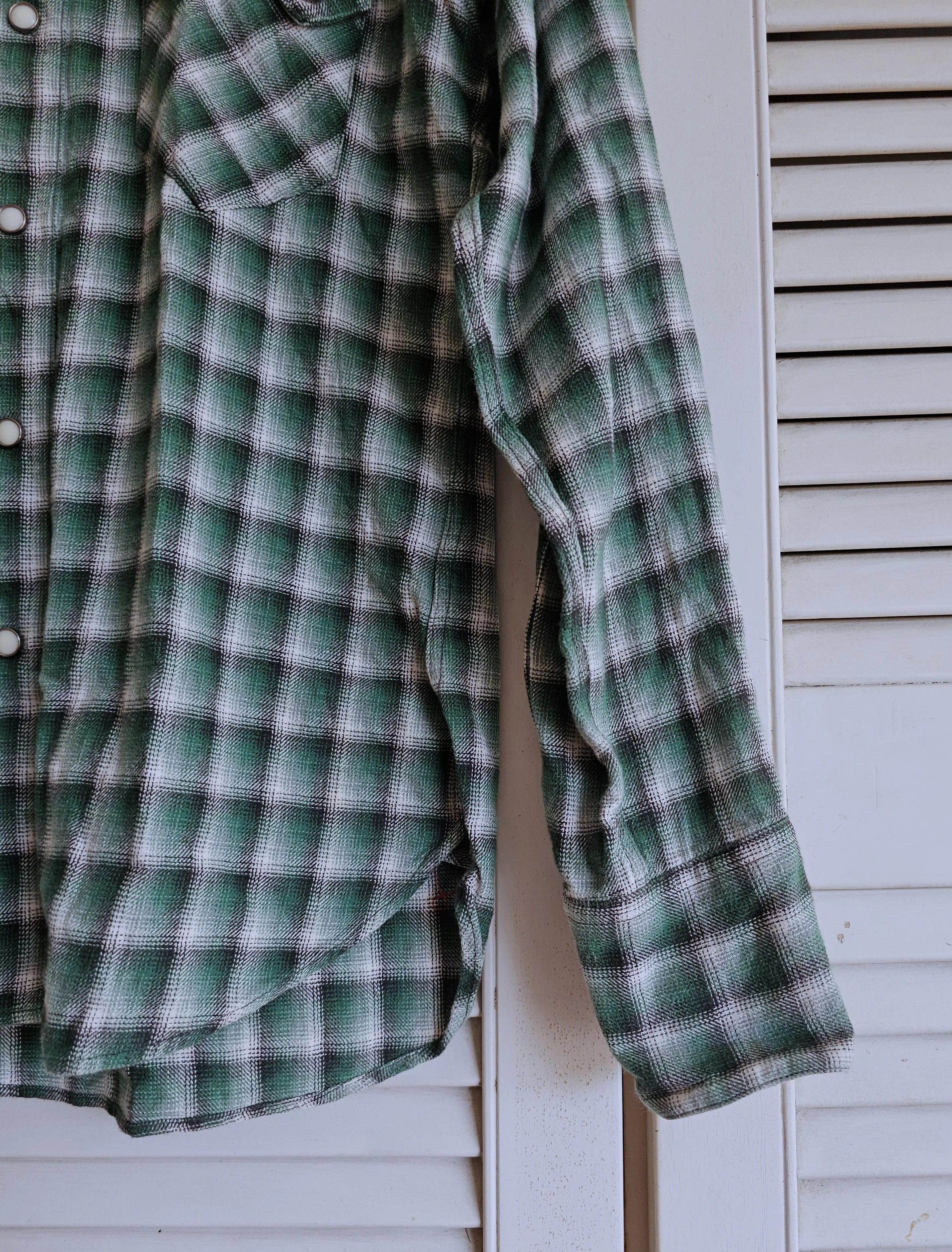 Sugar Cane Shirts Button Ups Sugar Cane Heavyweight Flannel Green