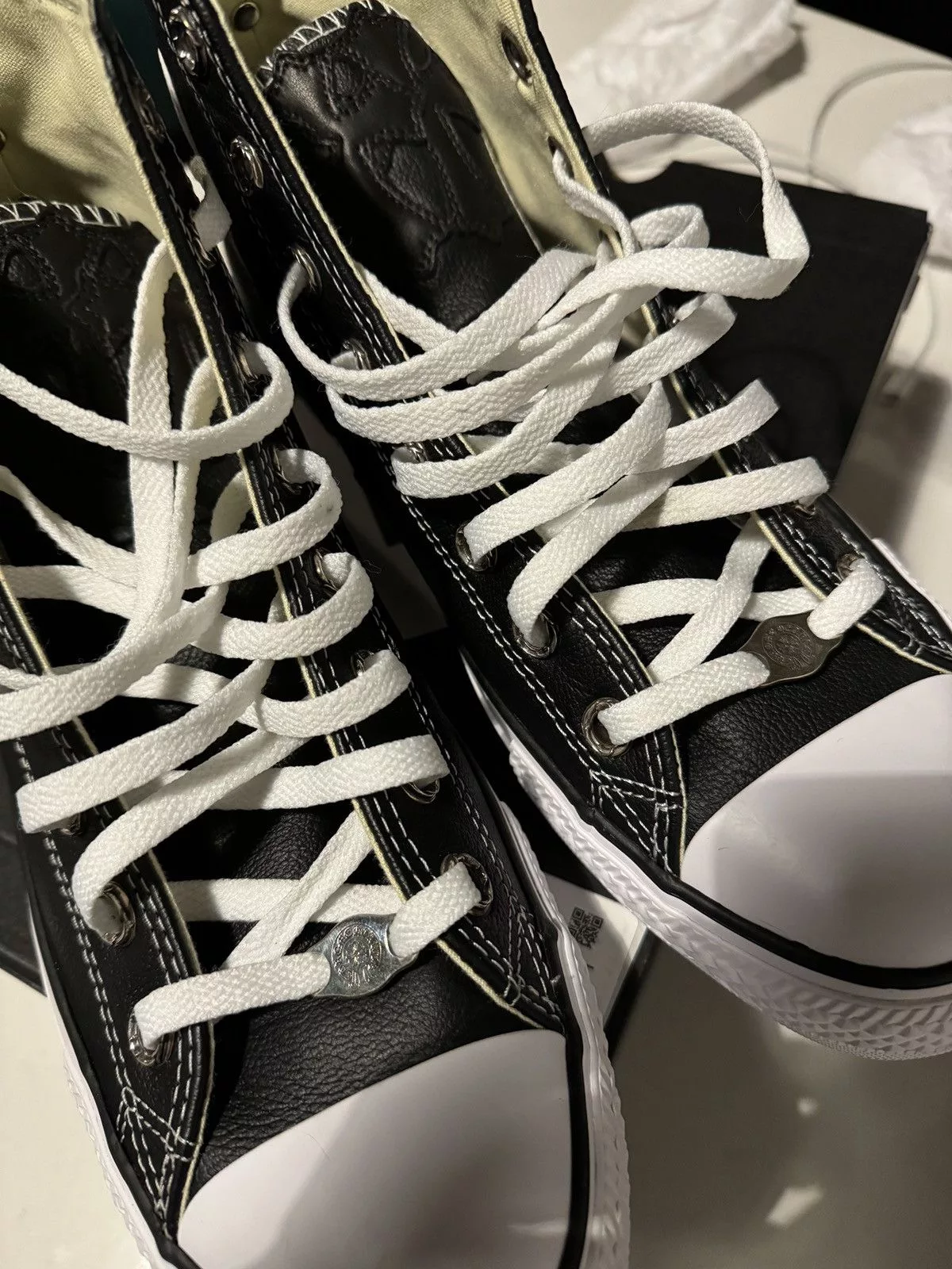 Chrome Hearts Hi Top Sneakers Chrome Hearts Converse Black