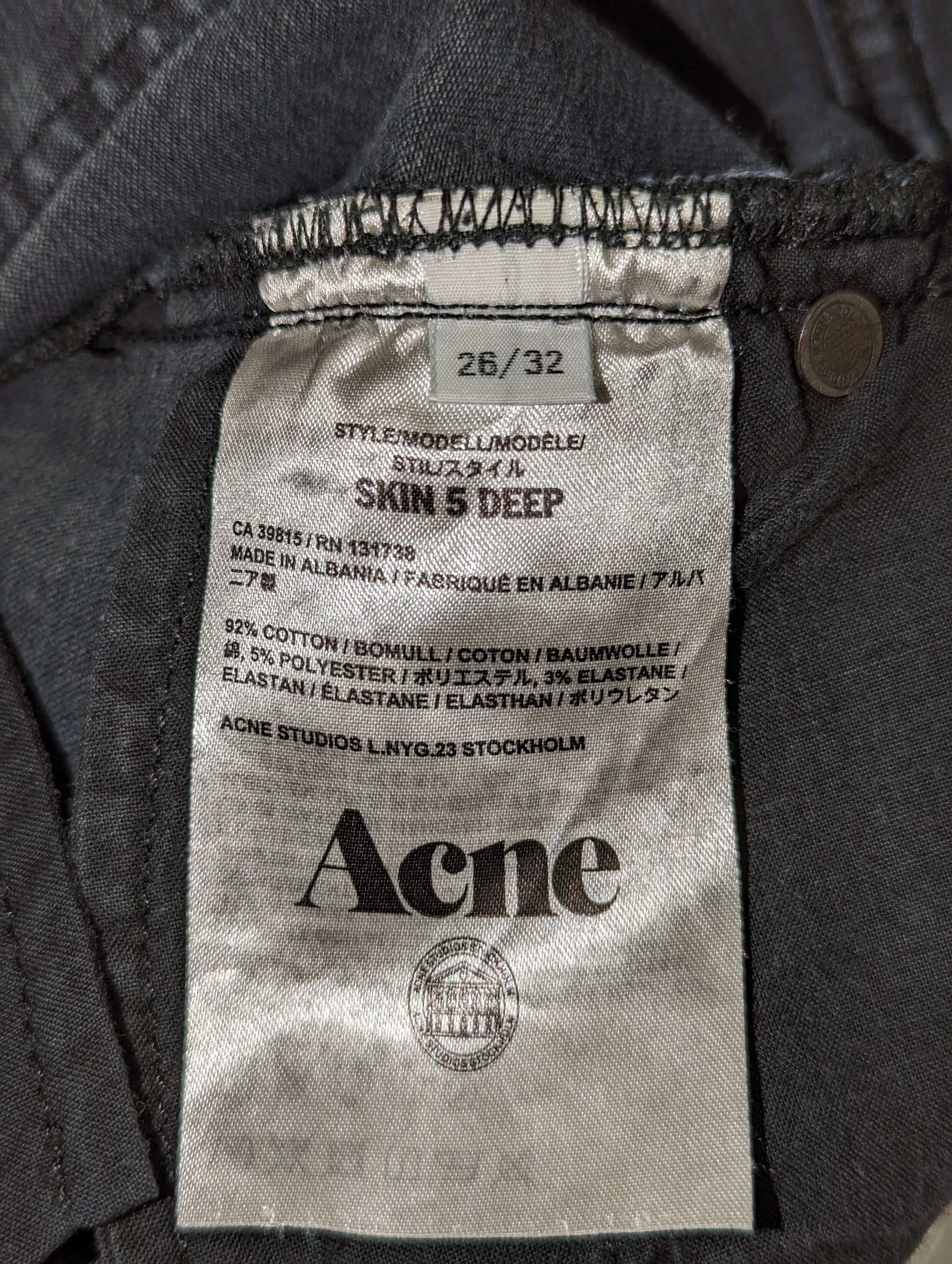 Acne Studios Jeans Acne studios skin 5 deep Blue