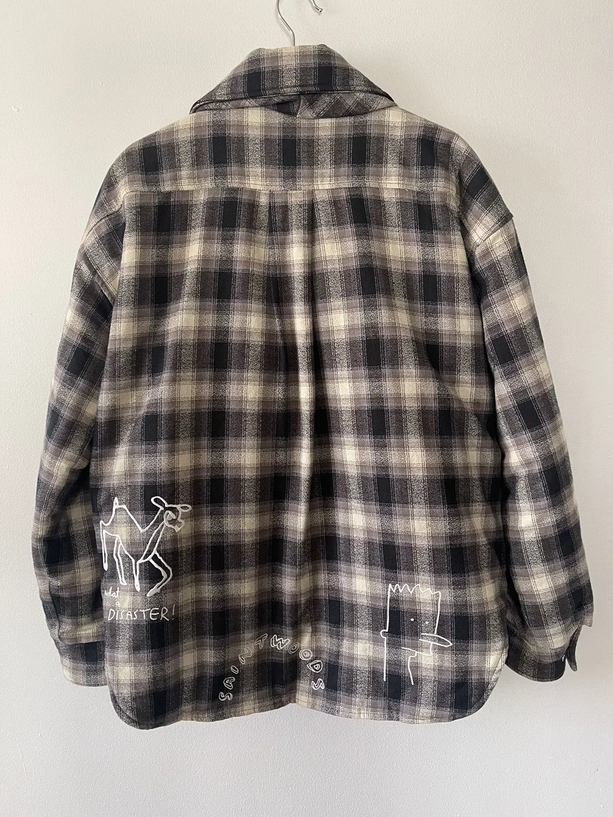 Saintwoods Light Jackets Saintwoods Grey Insulated Flannel Shirt Gray