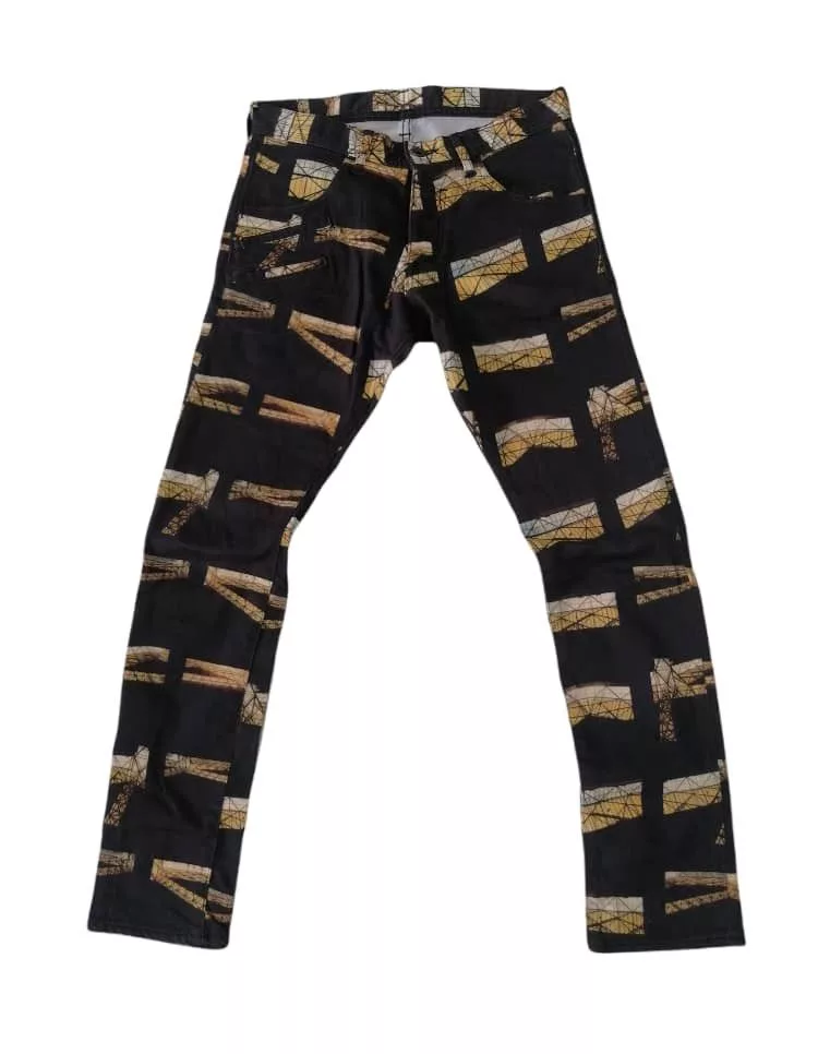 Designer Denim Designer × Japanese Brand SHAREEF PRINTED JEANS Black