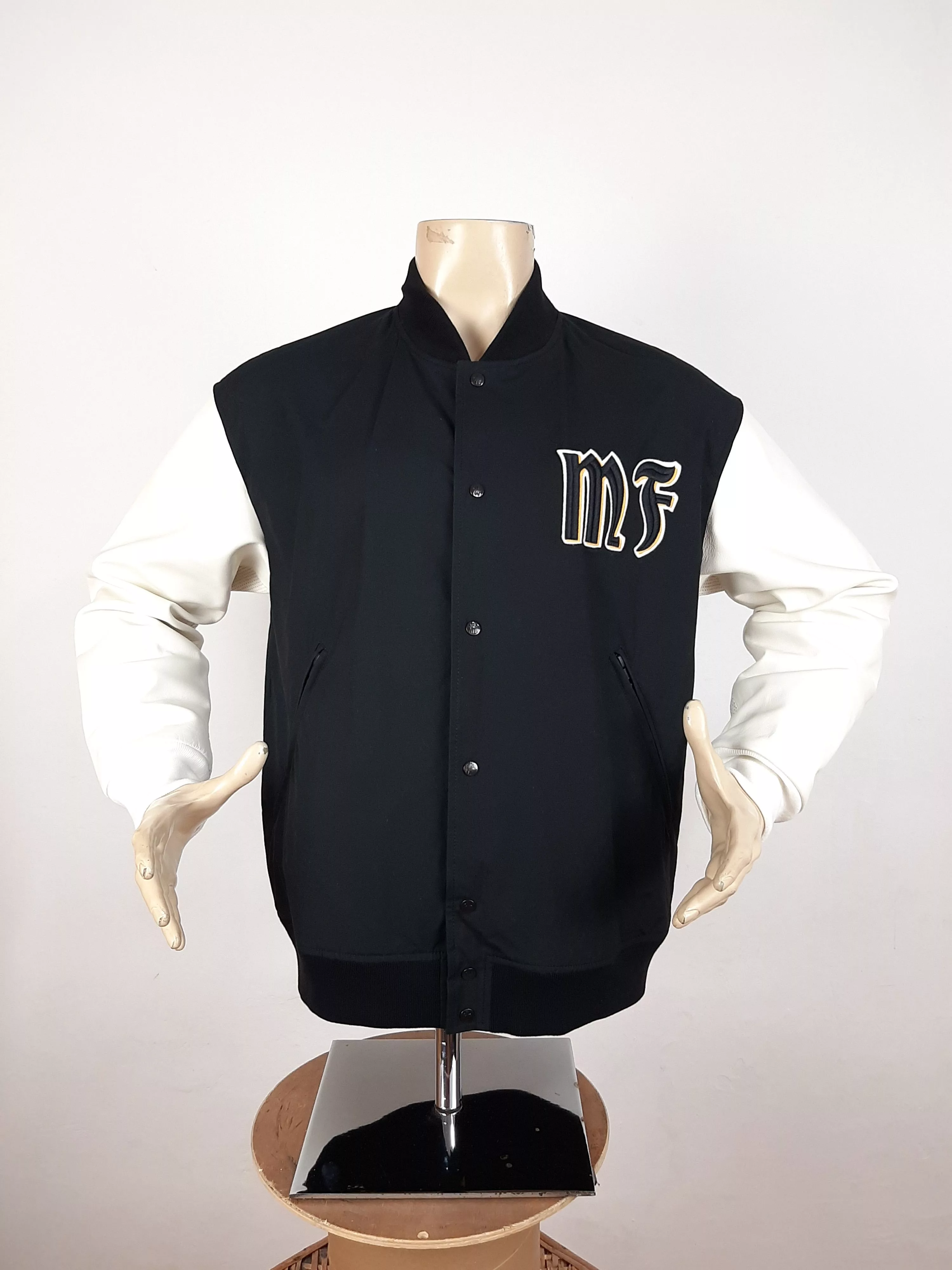Fragment Design Light Jackets Fragment Design × Moncler Moncler x Fragment Bomber Varsity Jacket Men's Size 3 Gray