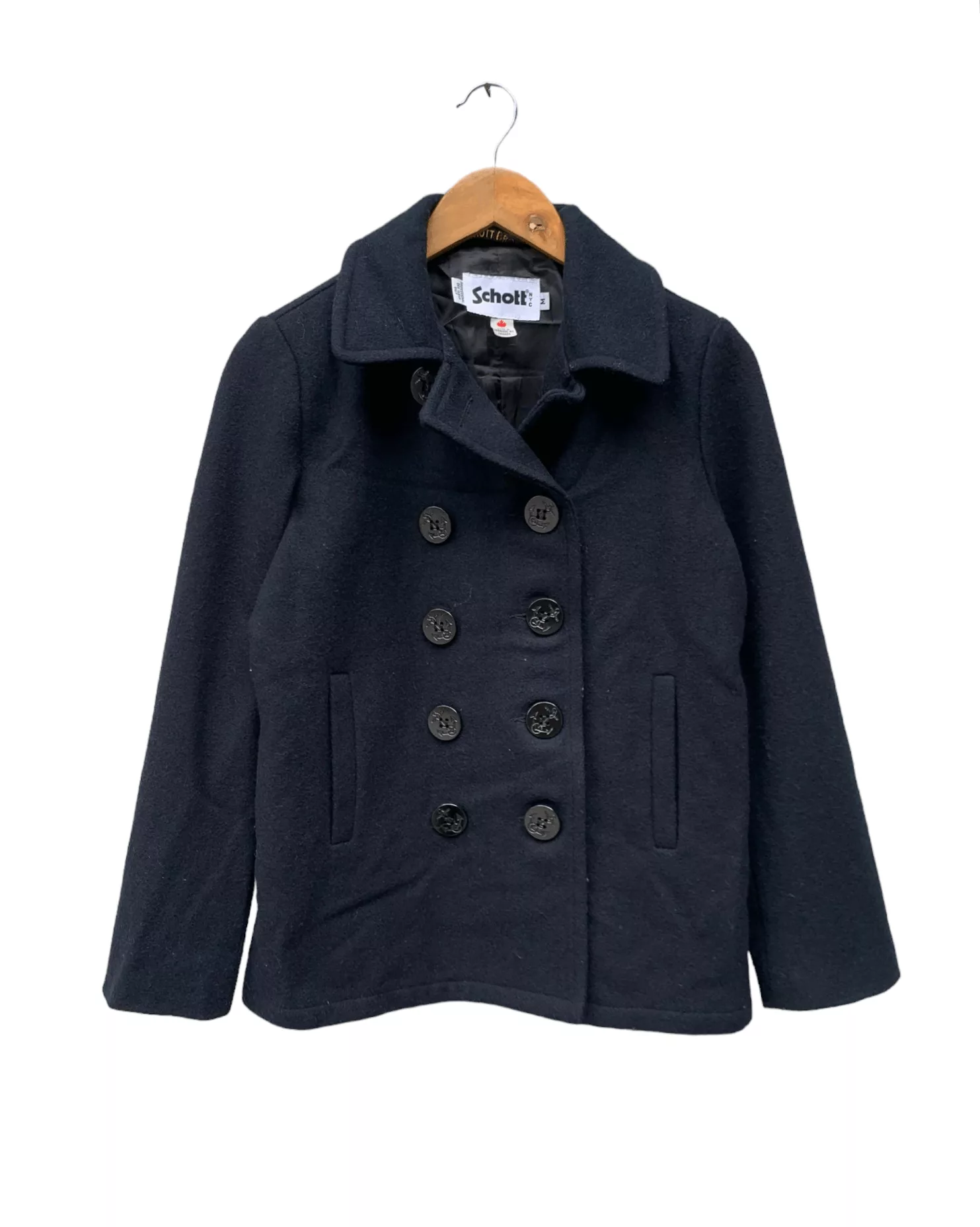 Schott Light Jackets Vintage Schott Bros Canada Black Button Jacket