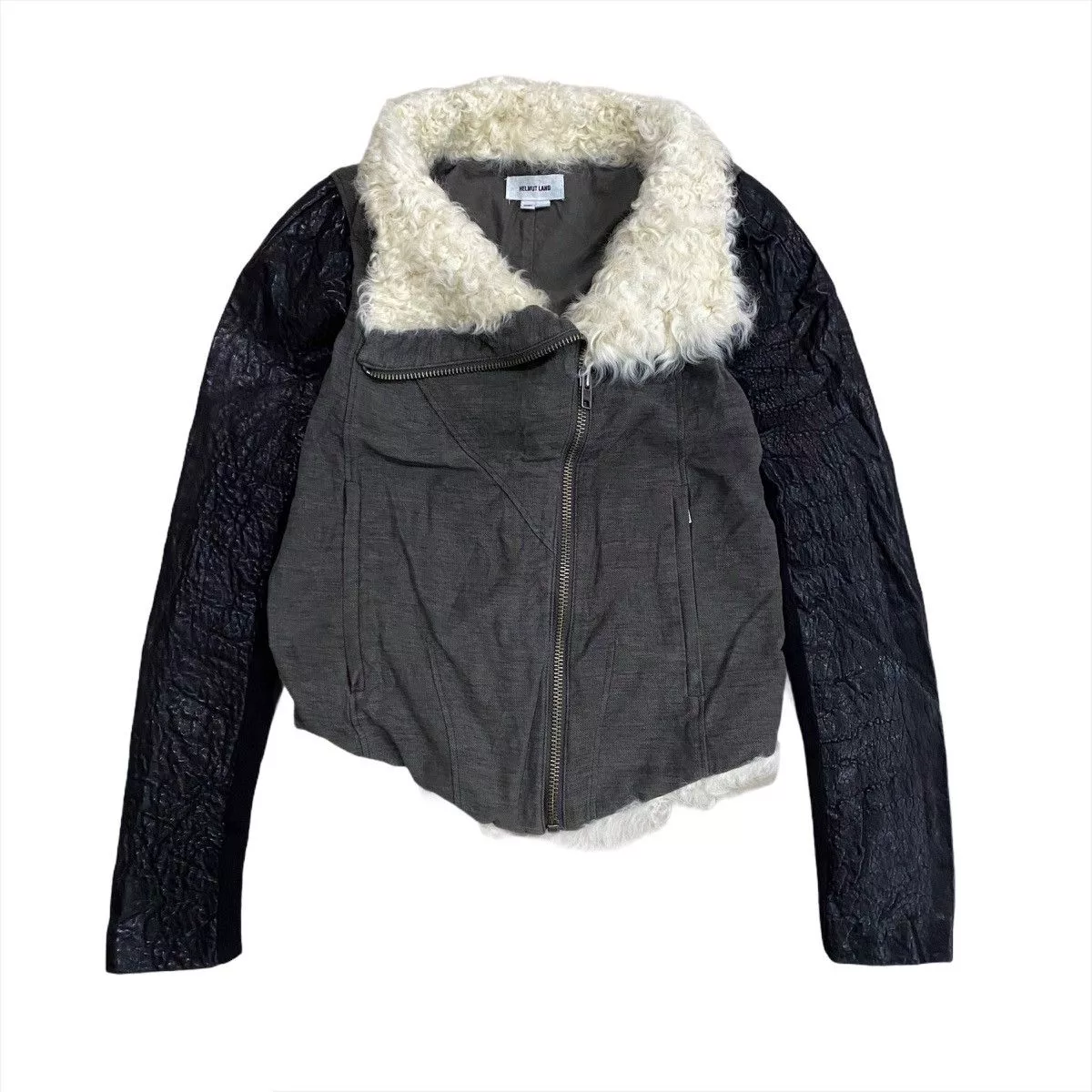 Helmut Lang Leather Jackets Helmut Lang Motorcycle Shearling Jacket Black
