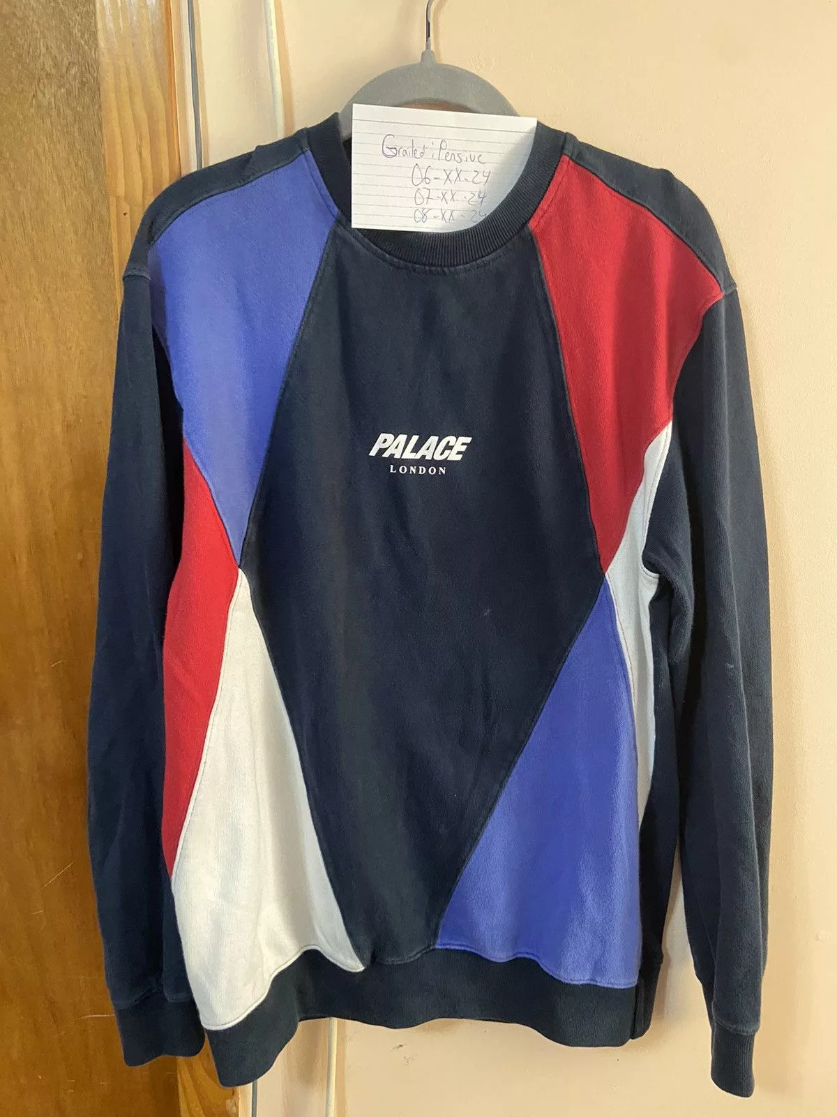 Palace Sweatshirts Hoodies Palace Cross Crewneck Blue