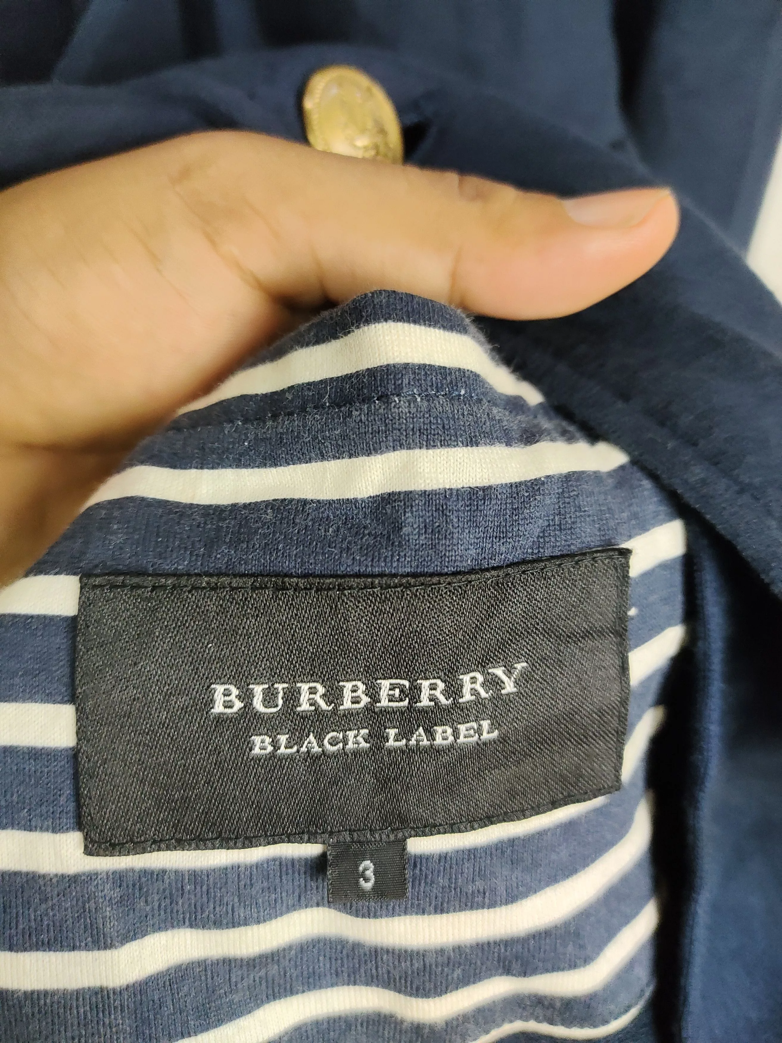 Black Label Light Jackets Black Label × Burberry × Designer Burberry Black Label Cotton Blazer Jacket Blue