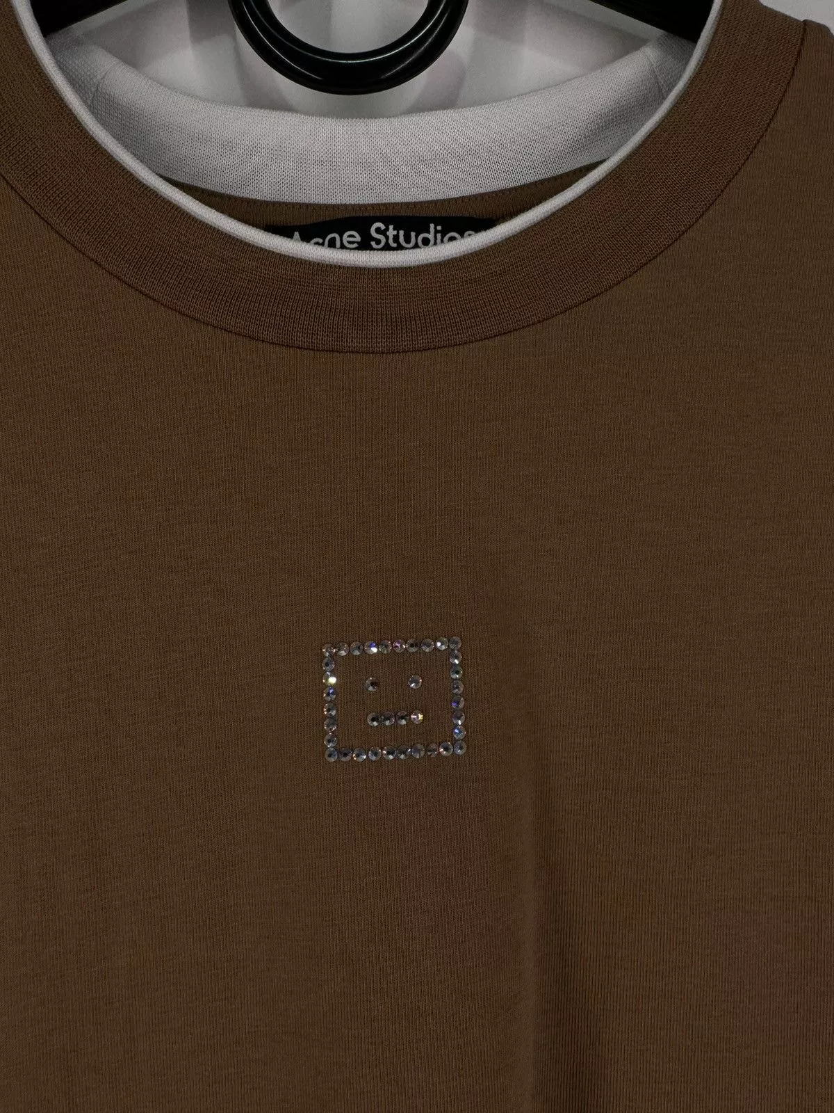 Acne Studios Long Sleeve T Shirts Acne Studios Brown Layered Diamonds Long-sleeve Tee