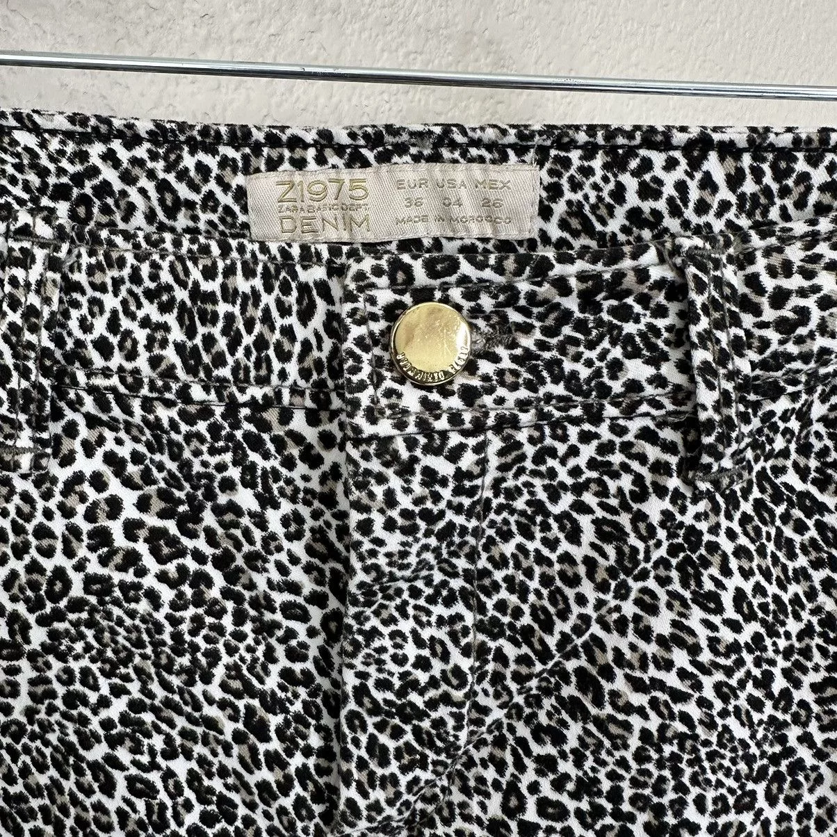 Zara Jeans Zara Basic Denim Z1975 Leopard Skinny Jeans Multi