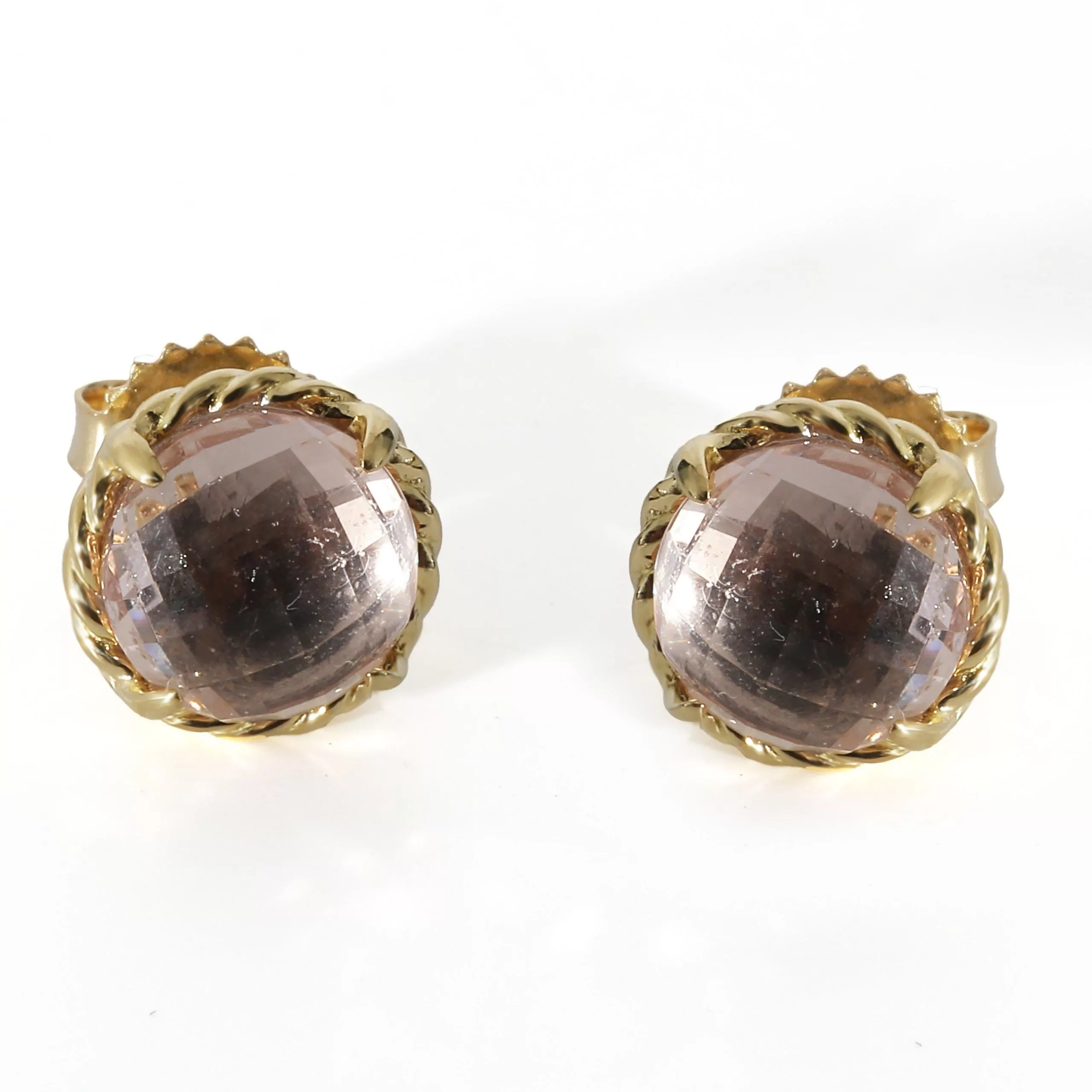 David Yurman Rings David Yurman Chatelaine Morganite Stud Earrings in 18K Yellow Gold
