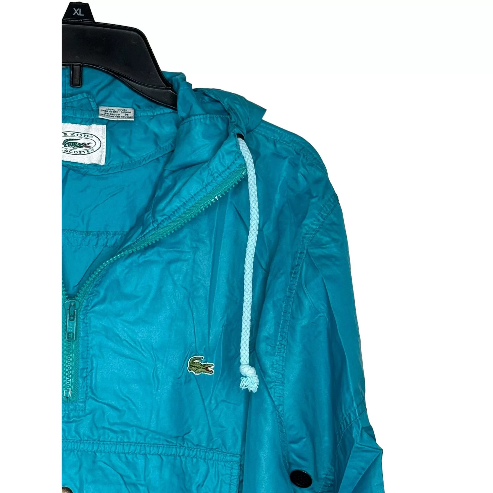 Izod Light Jackets Izod Lacoste Men's Jacket Vintage Hooded Windbreaker Medium Blue