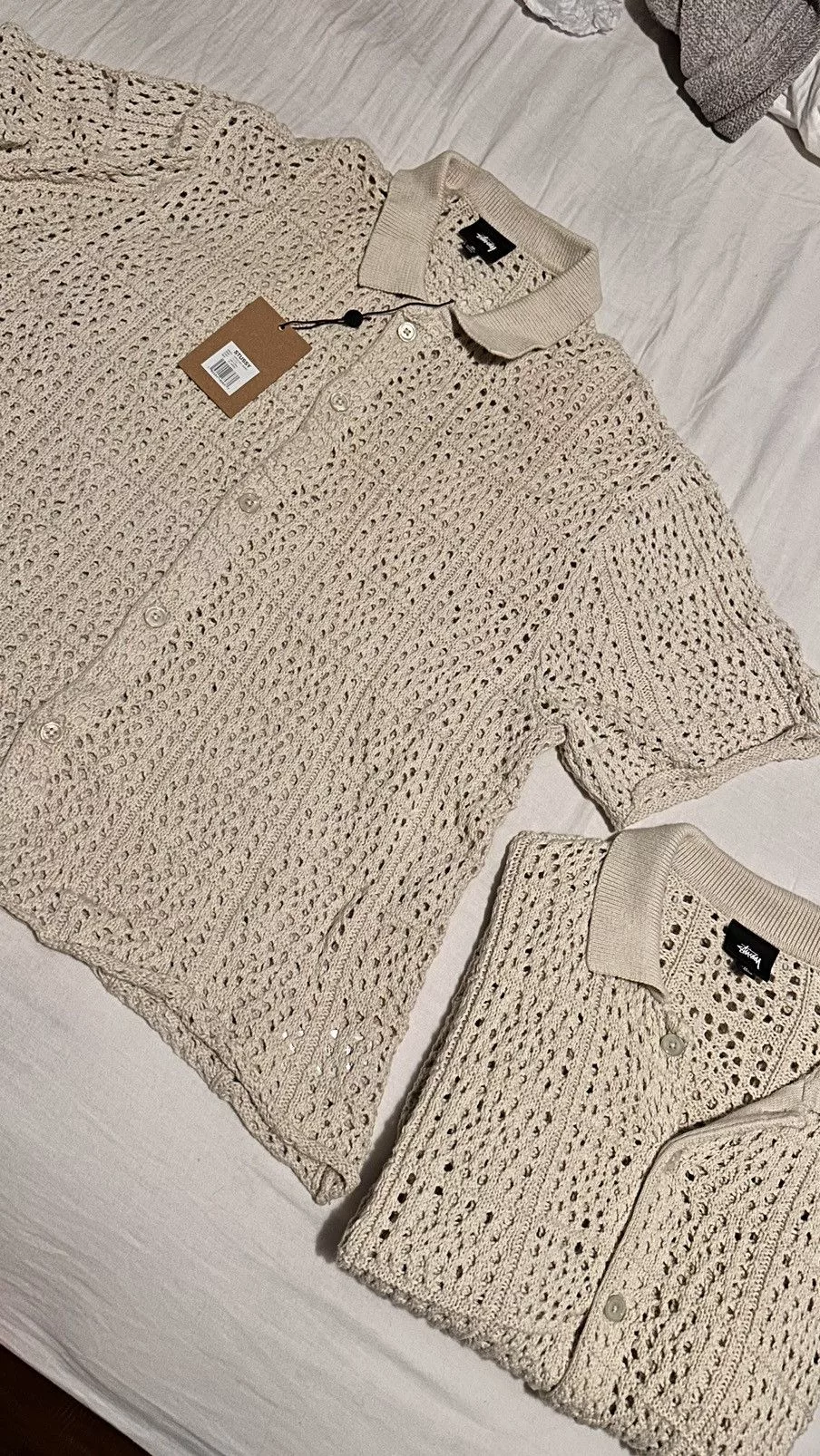 Stussy Shirts Button Ups Stussy Crochet Button up White