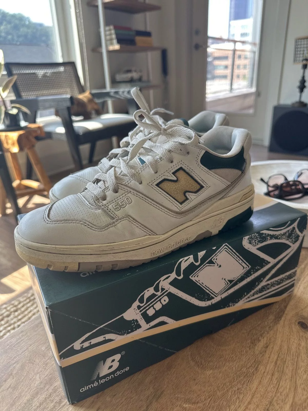 Aime Leon Dore Low Top Sneakers Aime Leon Dore Green/Yellow 550 Size 9 White