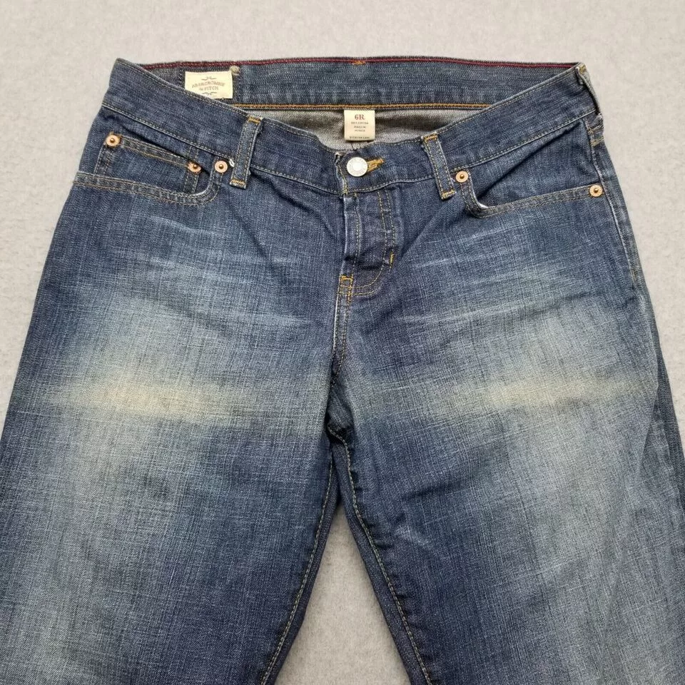 Abercrombie & Fitch Jeans Womens 6 Denim Flared Button 32x31 Blue