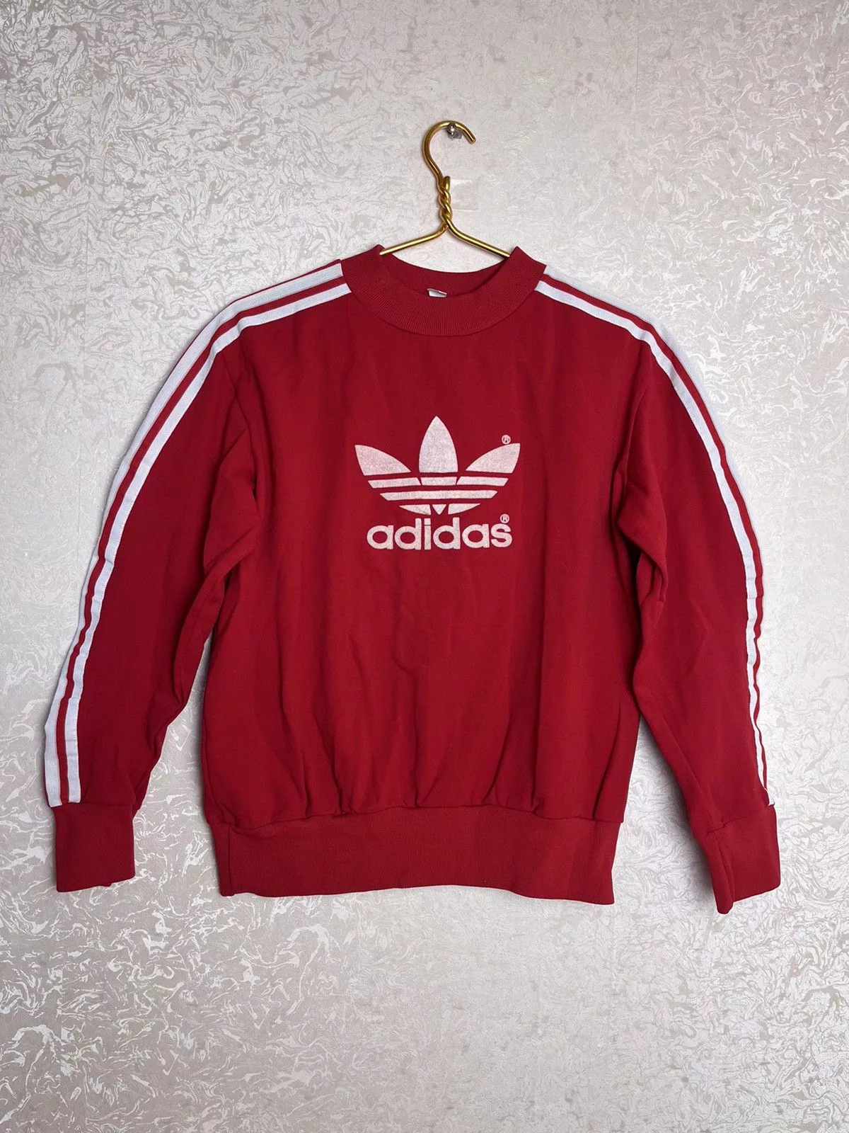 Adidas Sweatshirts Adidas × Vintage True Vintage 80s Adidas Trefoil Jumper Sweatshirt Size 50 Red Streetwear