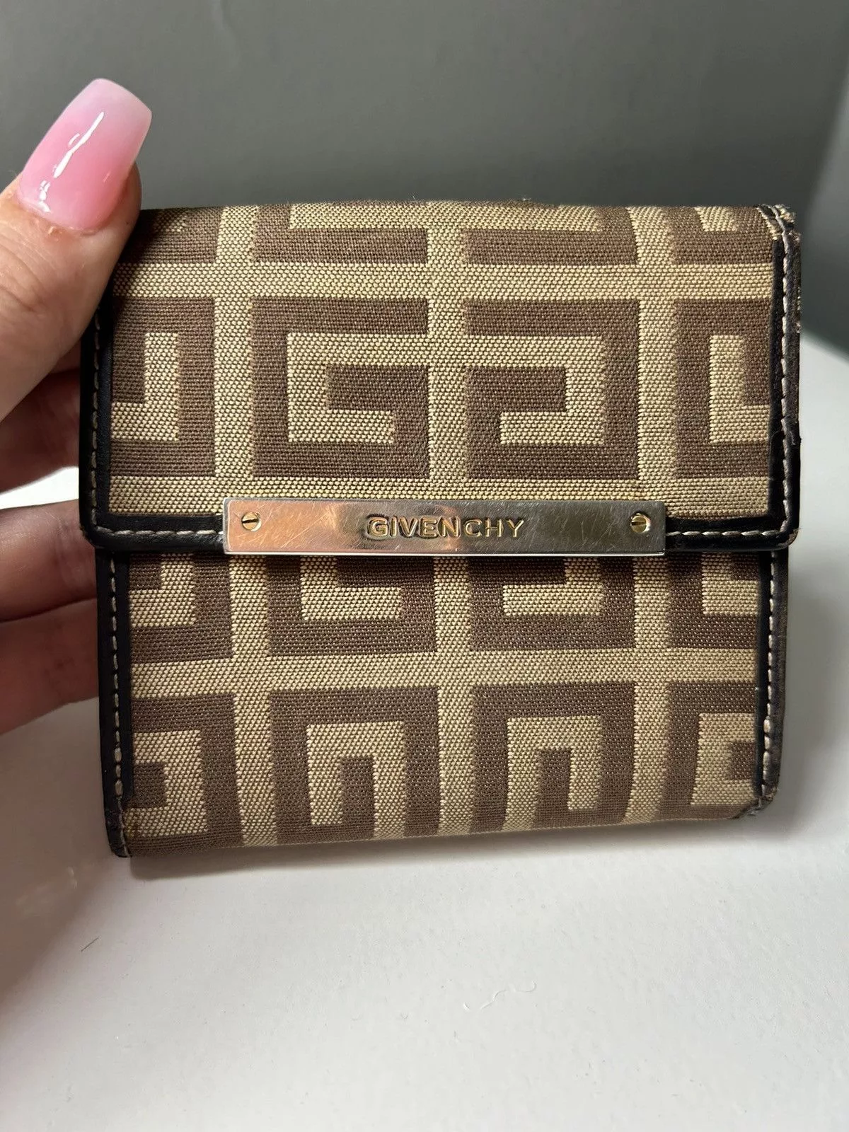 Givenchy Wallets Givenchy Monogram Canvas Compact Wallet YO0064 Brown