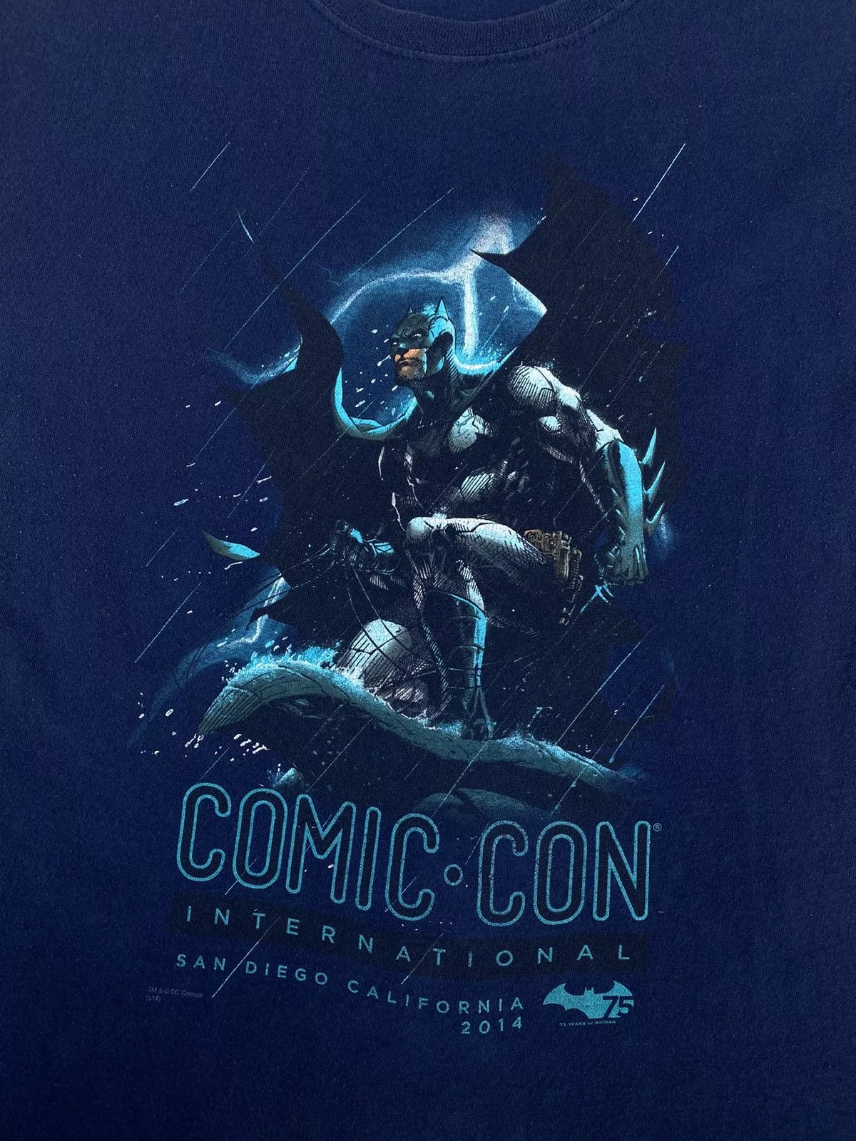 DC Comics Short Sleeve T Shirts DC Comics Graphitti Batman Comic.Con International San Diego. #C4 Blue Vintage