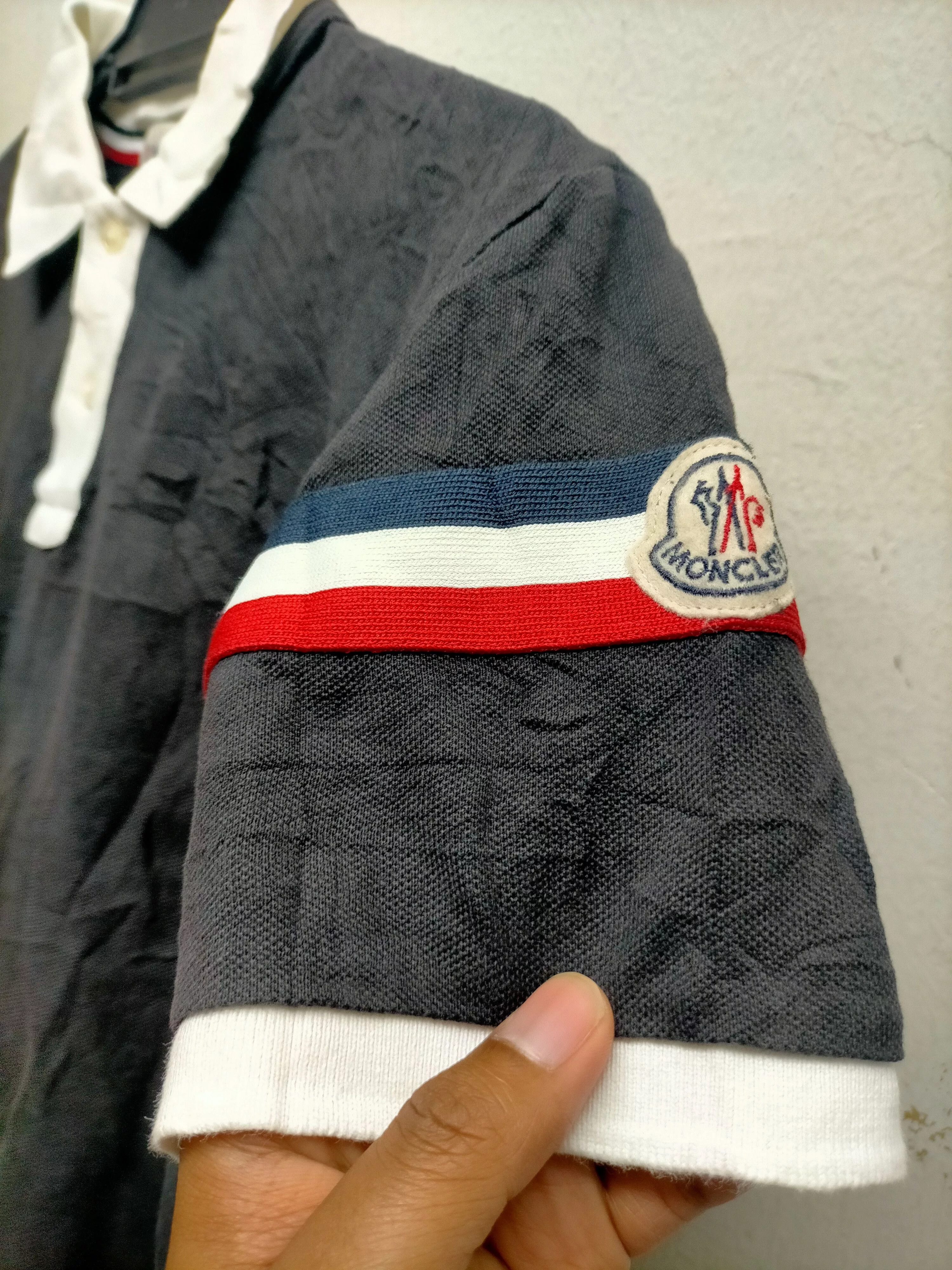 Moncler Polos Moncler Polo Tshirt Black