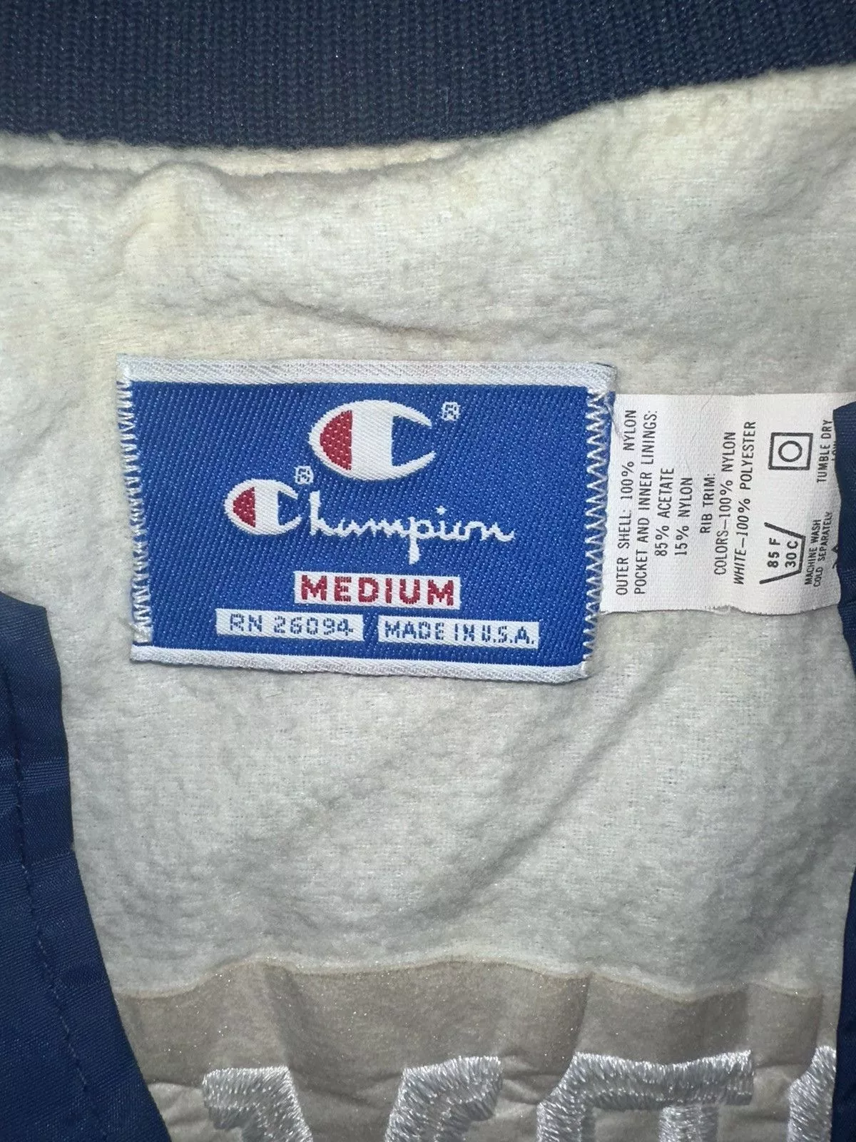 Champion Bombers Vintage Champion Jacket Medium Blue