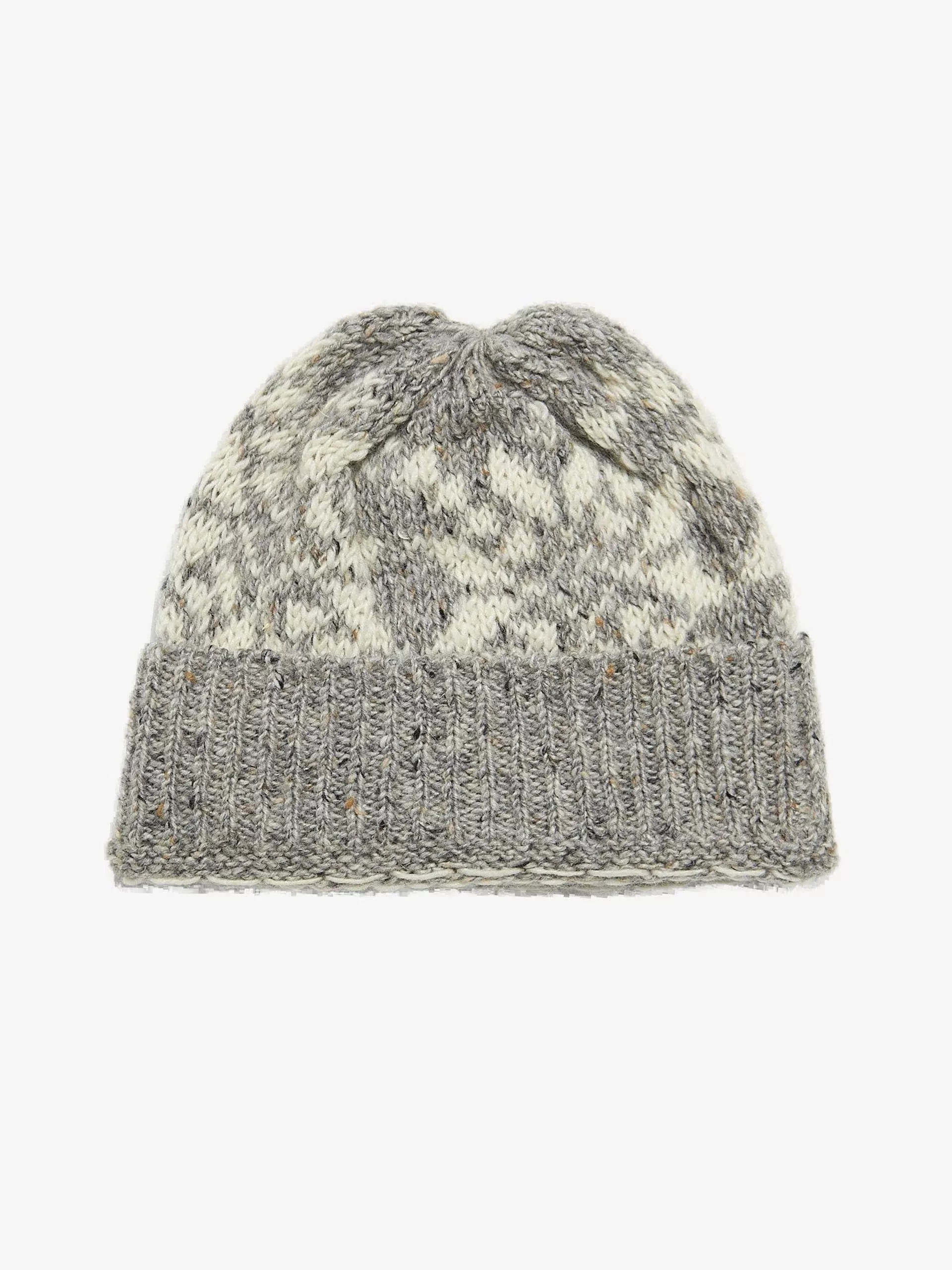 Thom Browne Hats Thom Browne Gray Pattern Knitted Wool Hat
